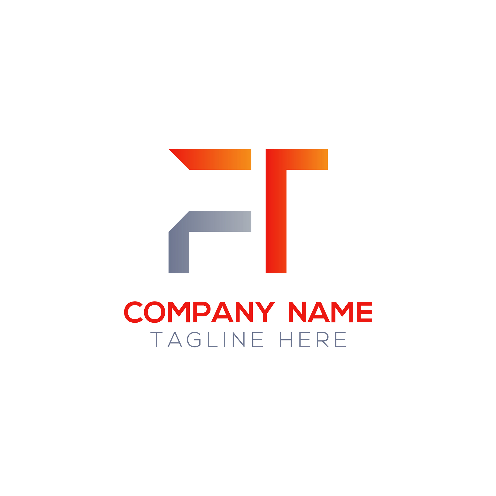 initial letter ft logo design template creative