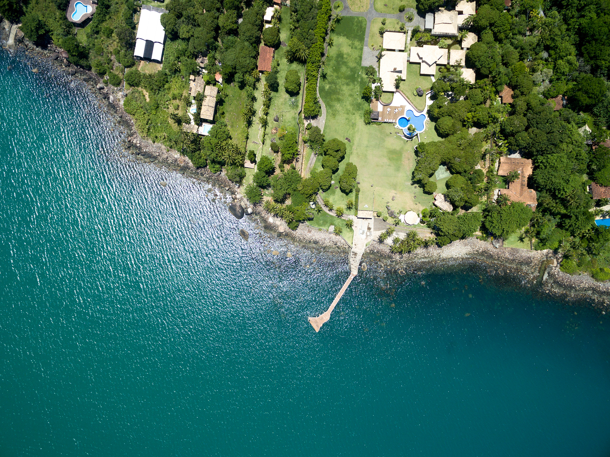 aerial view of ilhabela in sao paulo, brazil