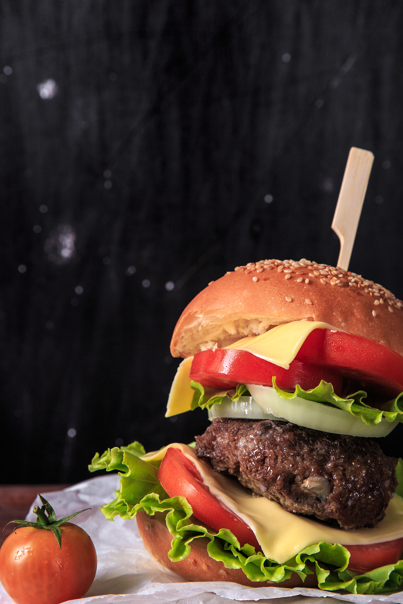 close up of hamburger