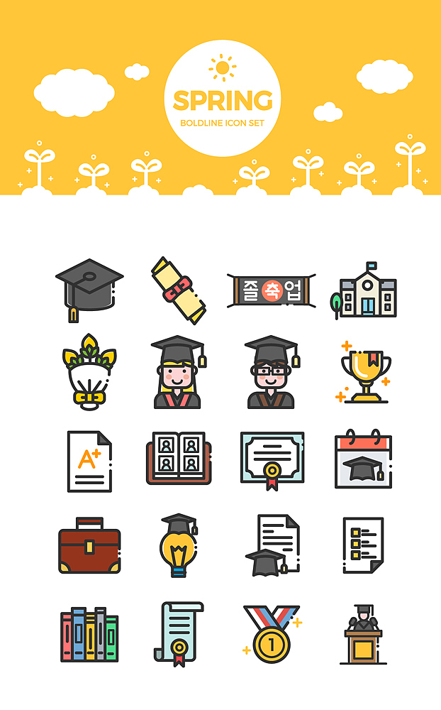 spring concept icon set