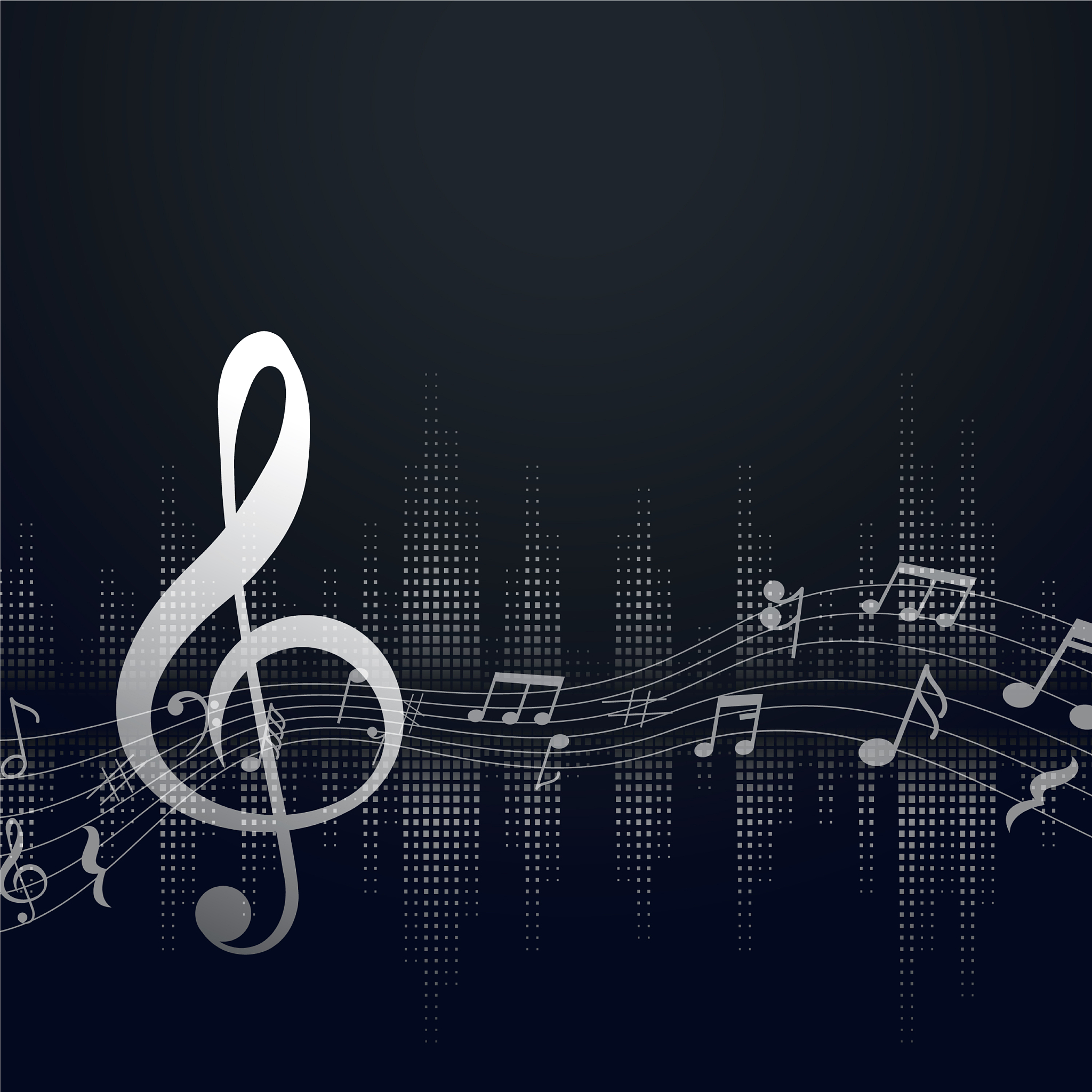 music background with music notes and text space
