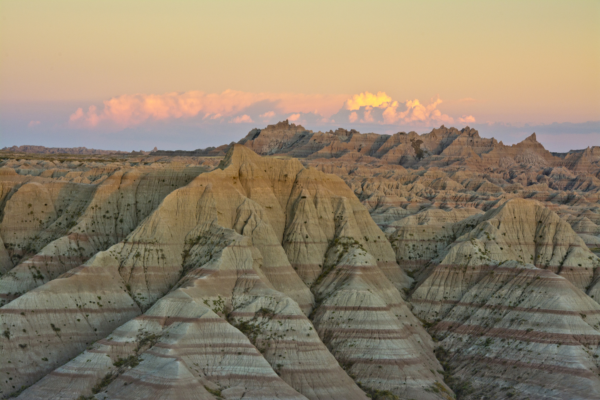 panorama point in badlands national park, south dakota, usa