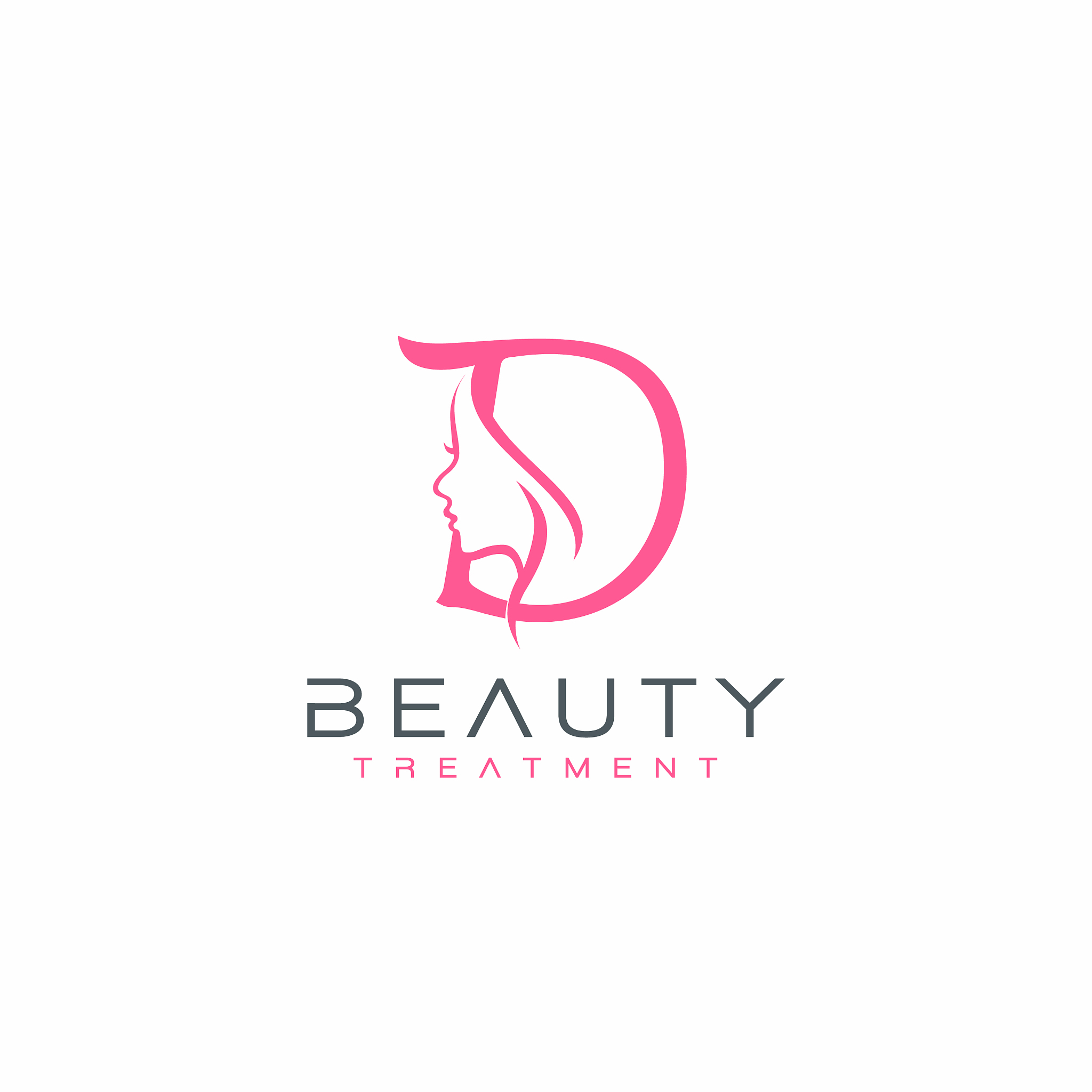 letter d beauty face logo design icon