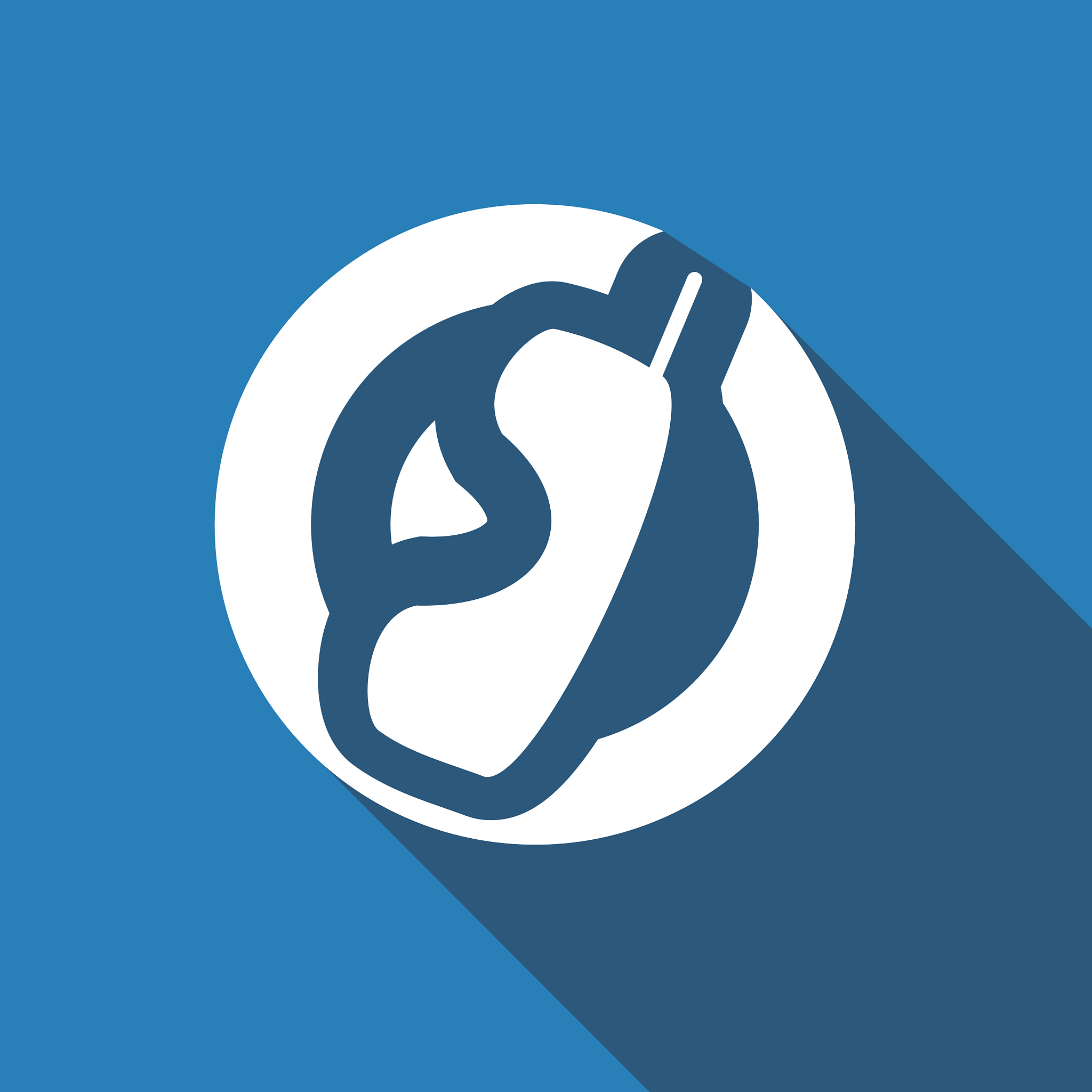icon phone with a long shadow