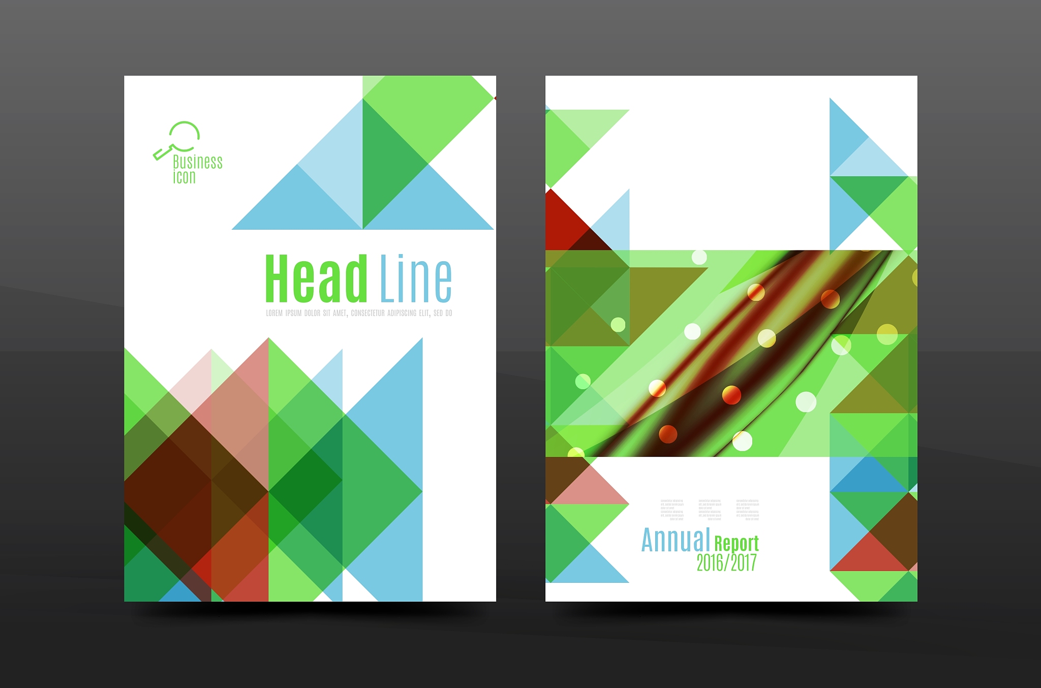 colorful geometry design annual report a4 cover