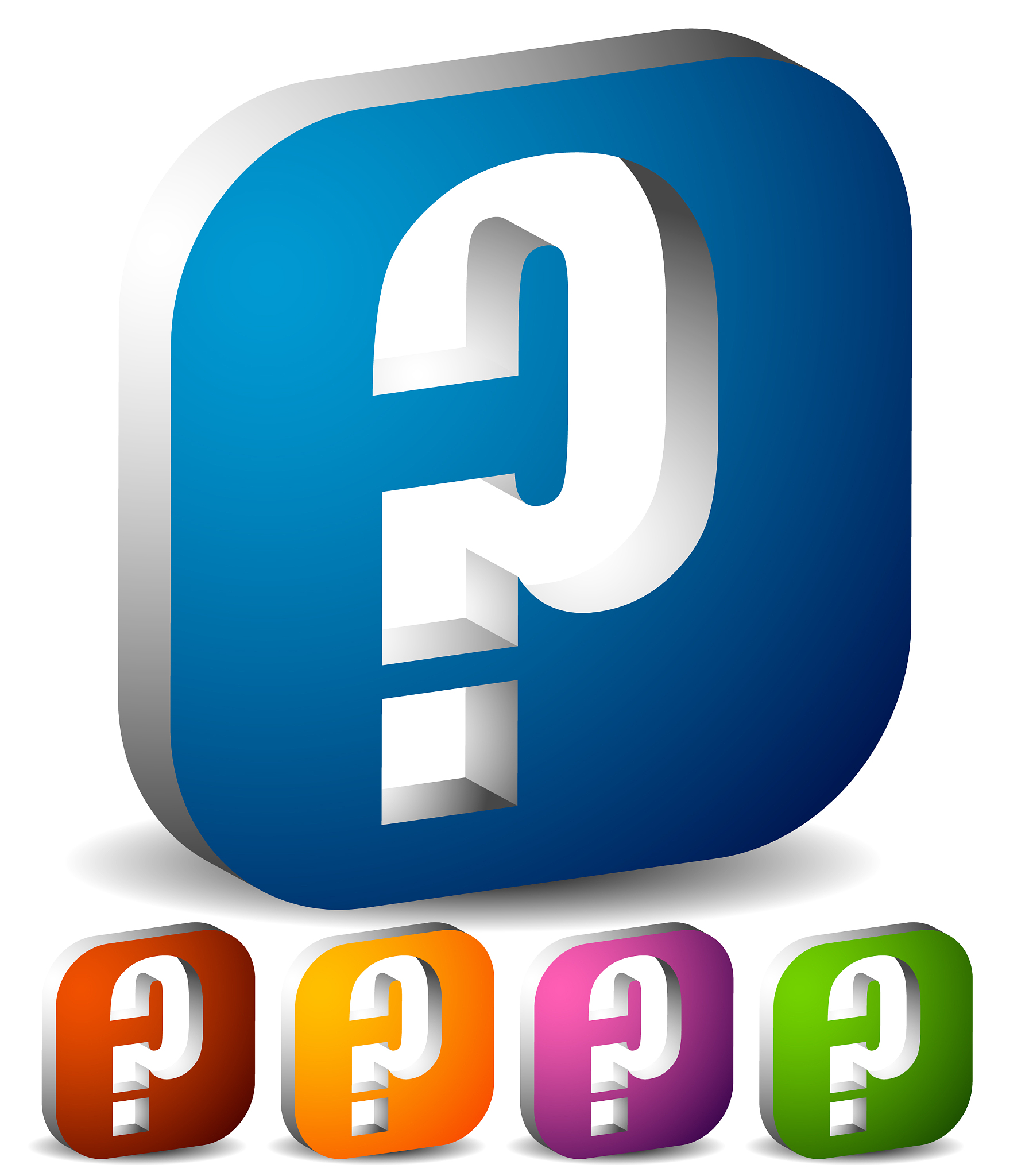 icon with question mark in 5 color questions