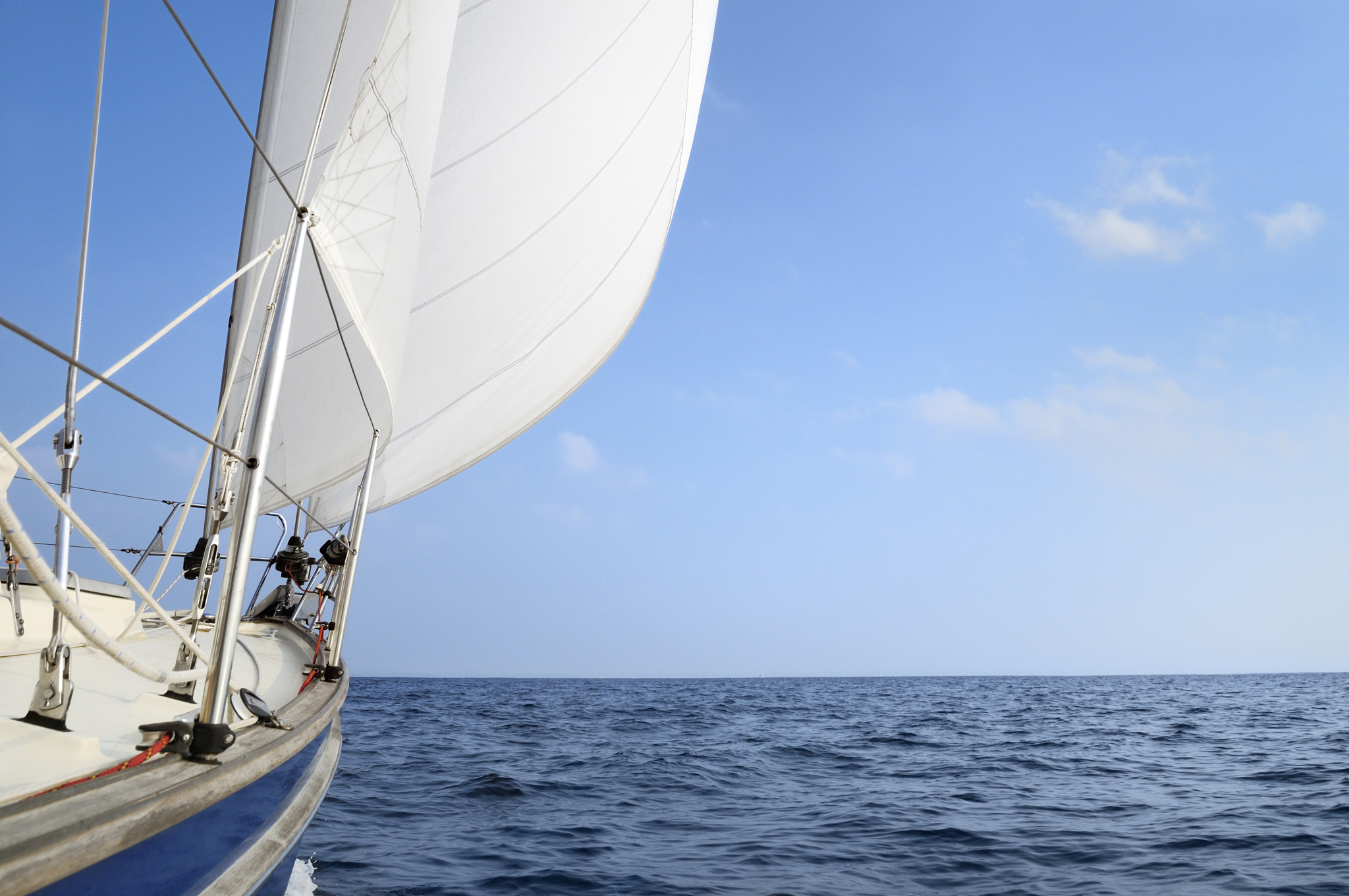 sail boat at the open sea