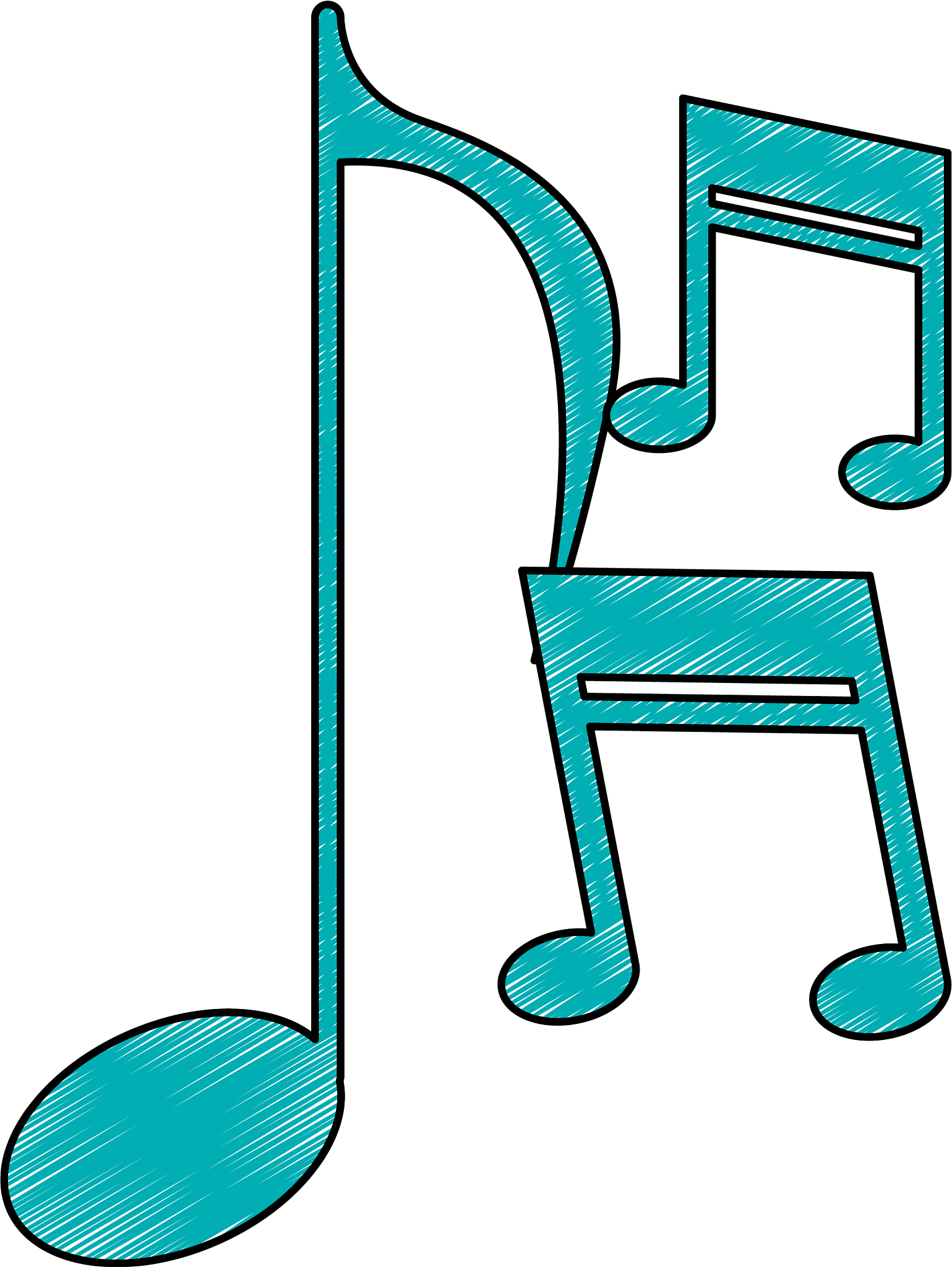 music notes symbol scribble