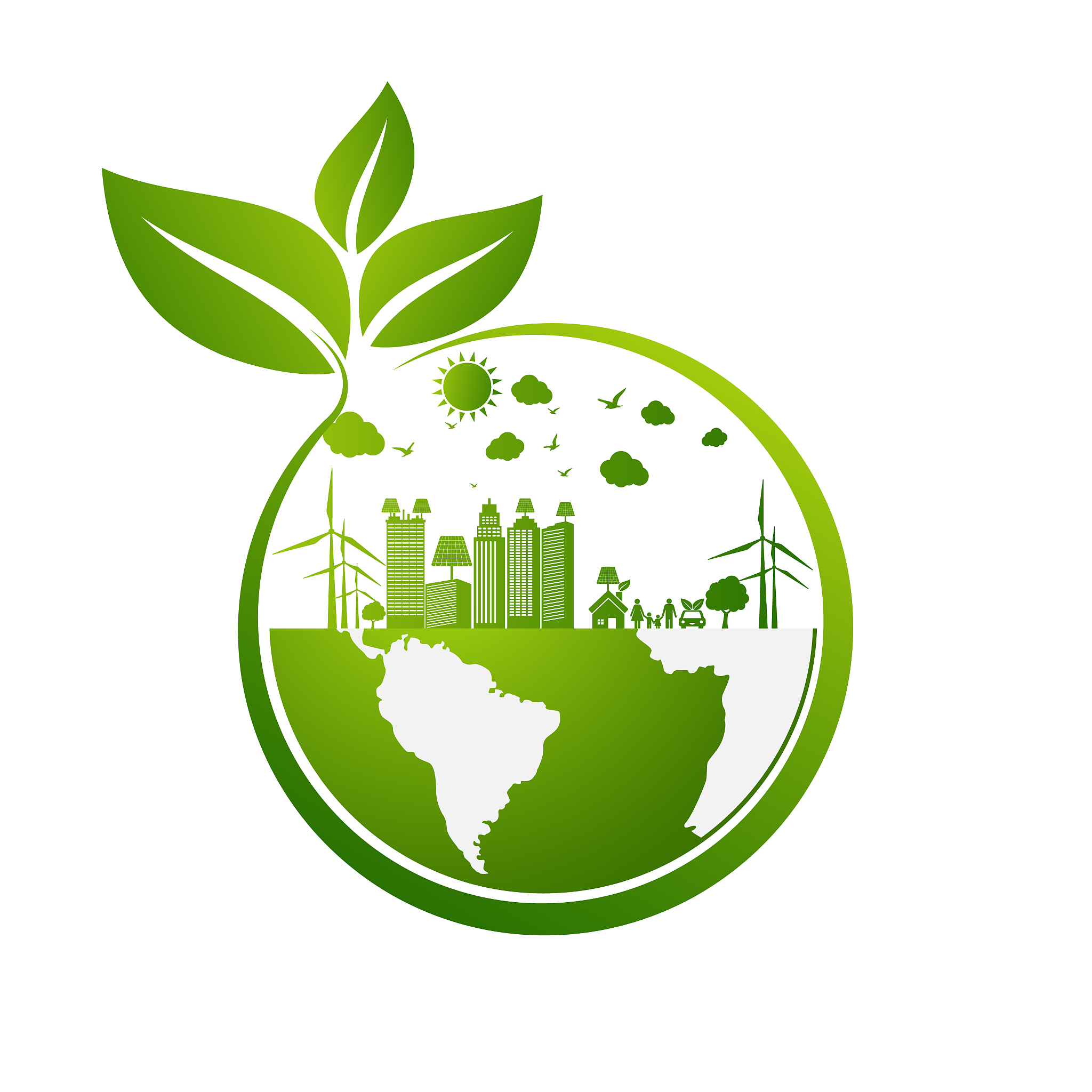 eco friendly concept, green city save the world,