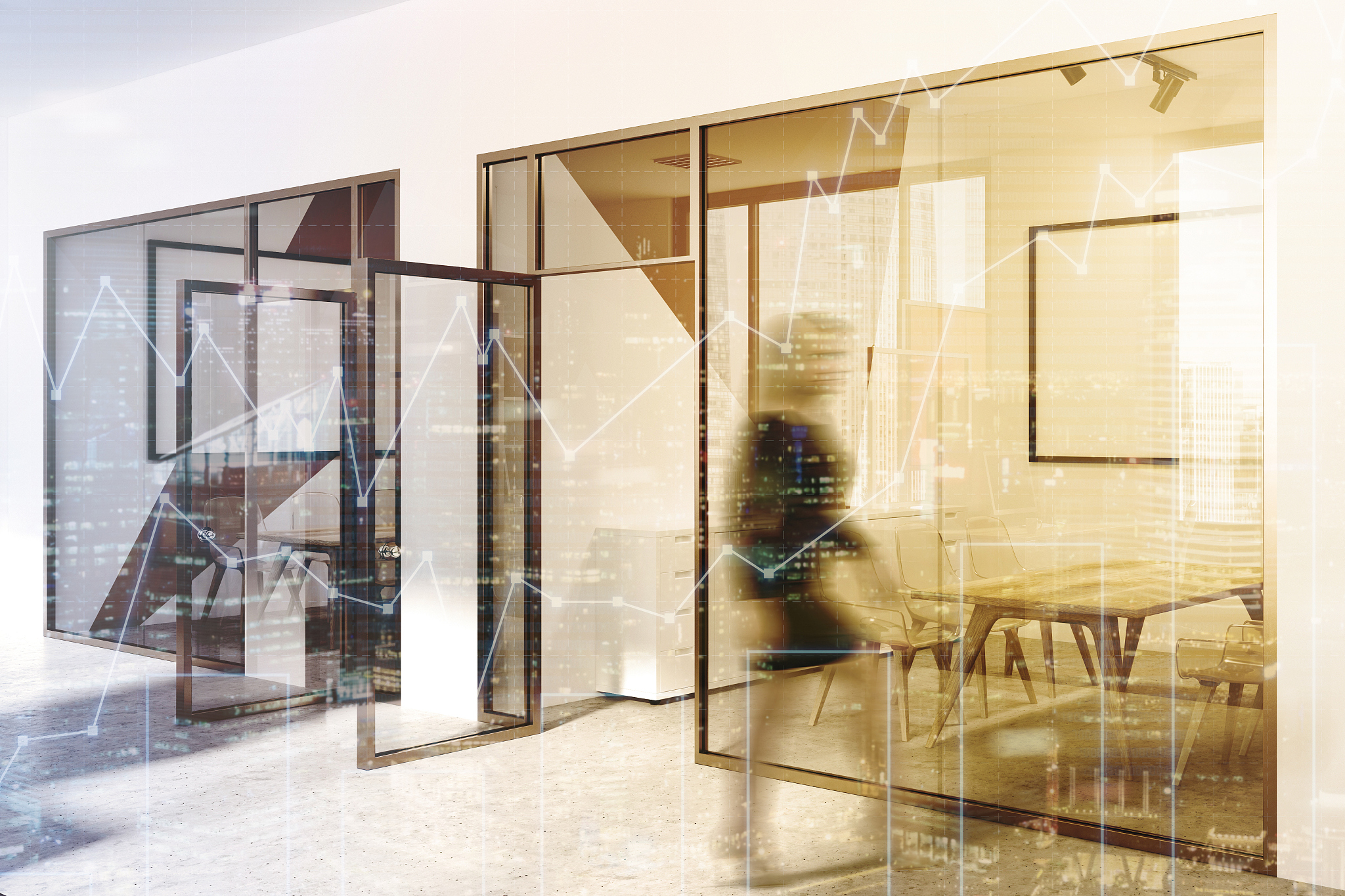 white and beige office meeting room double