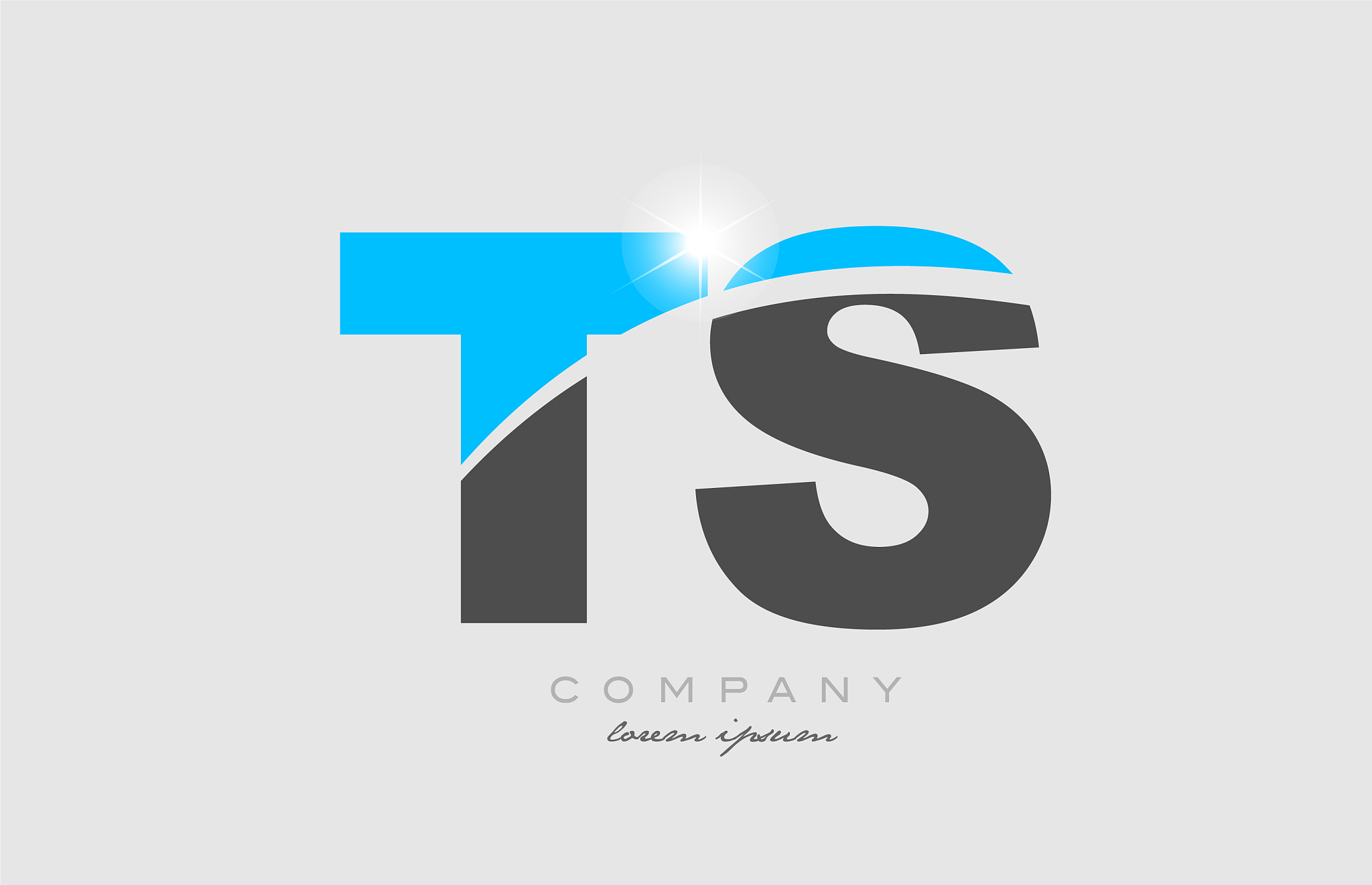 combination letter ts t s in grey blue color