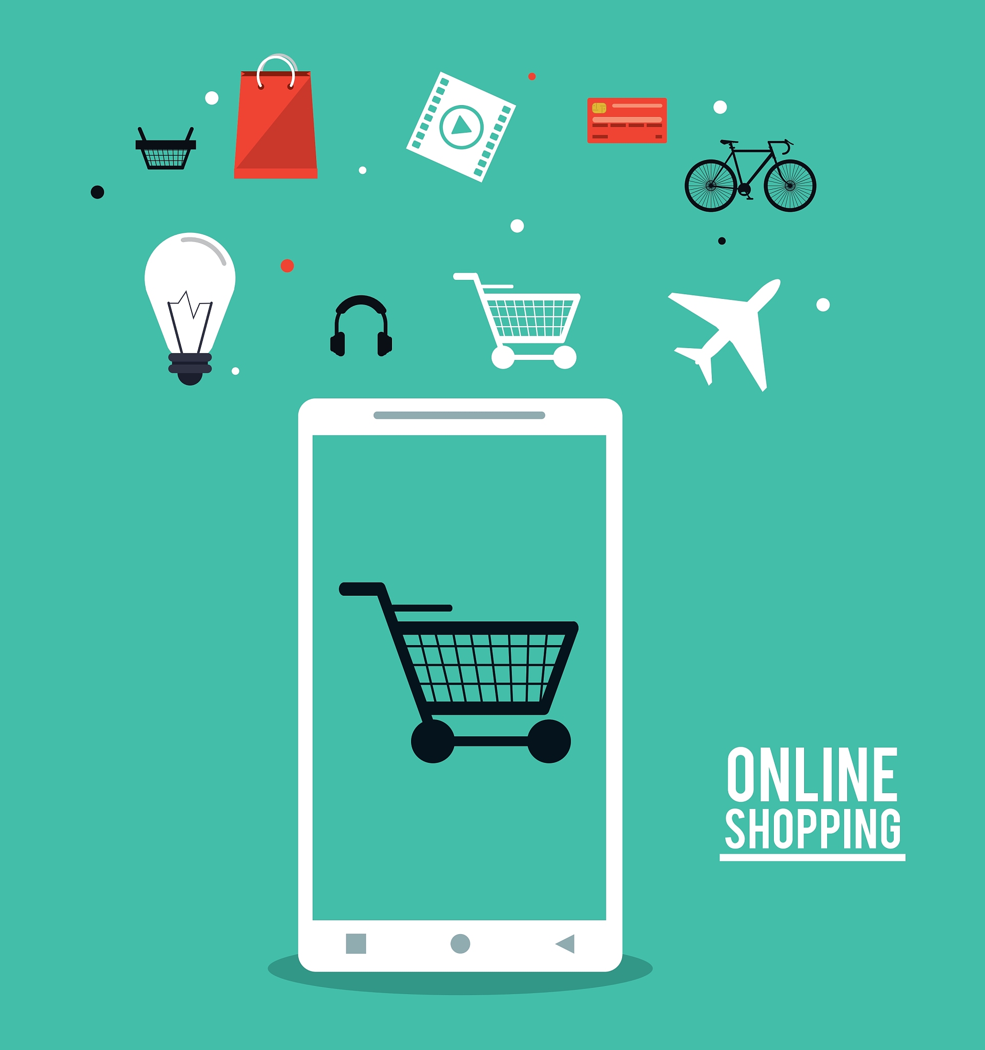shopping online ecommerce and media design