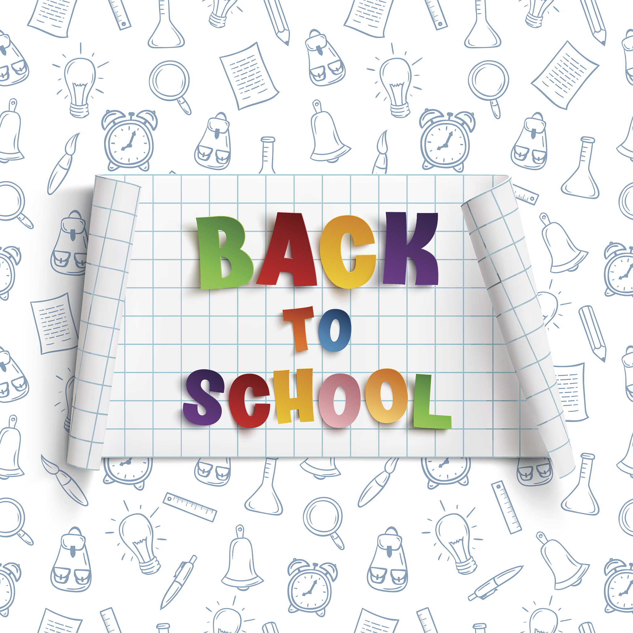 back to school curved paper banner.