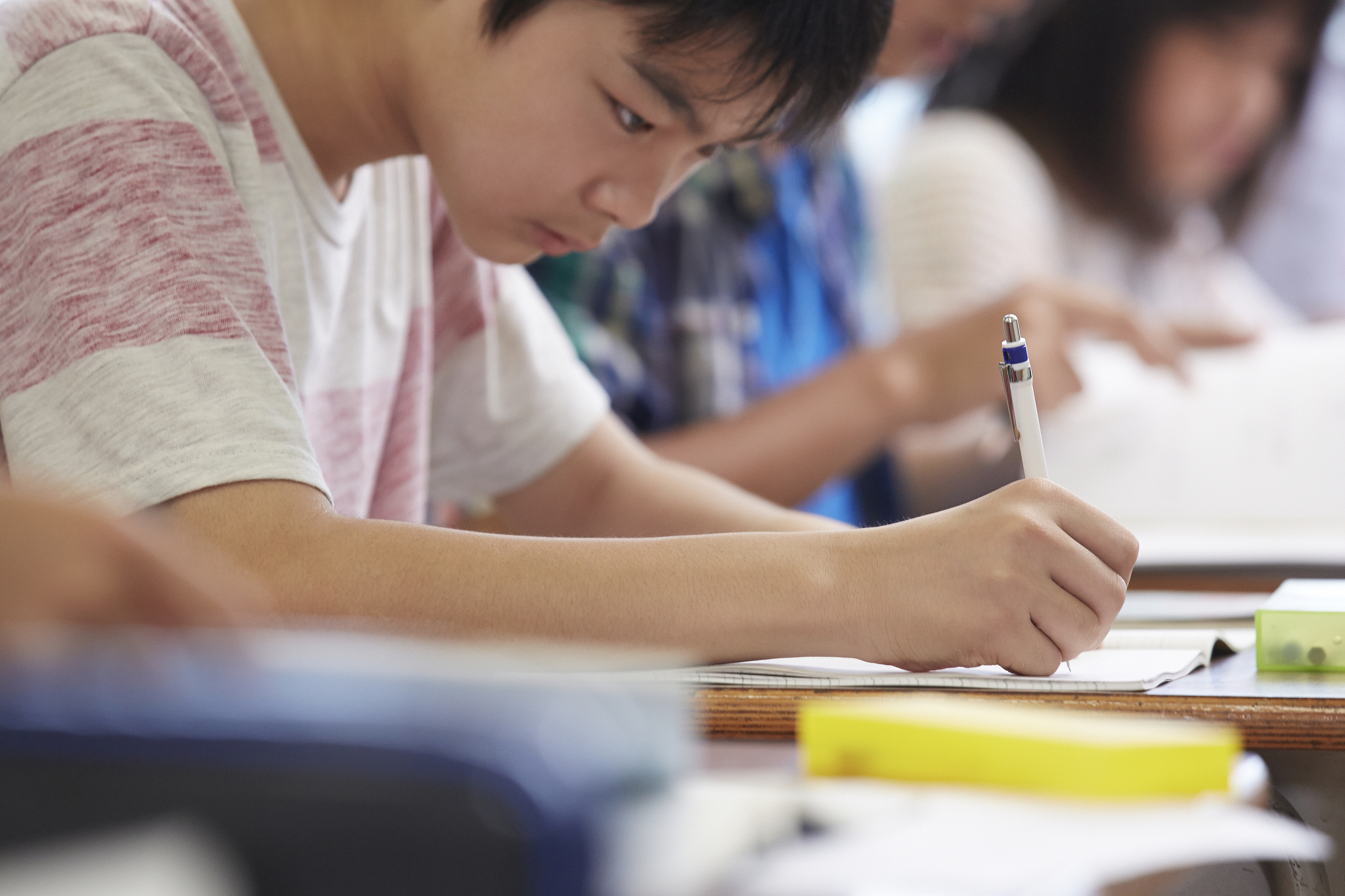 小学生,<strong>考试</strong>,认真的,活力,热情,肖像,一个人,儿童,童年,日本人