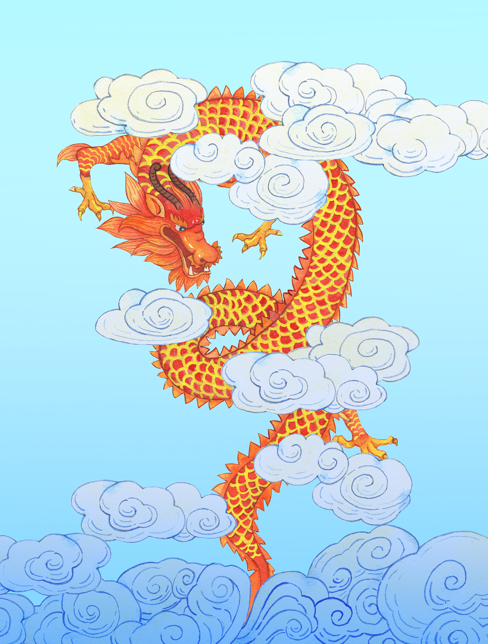 老人骑鳌鱼图片寓意：鲤鱼跳龙门改编？