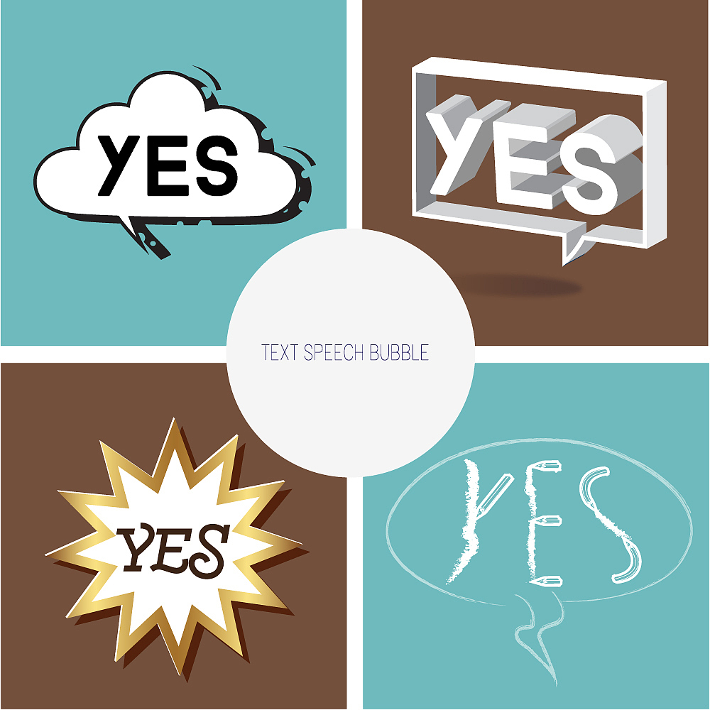 text speech bubble set