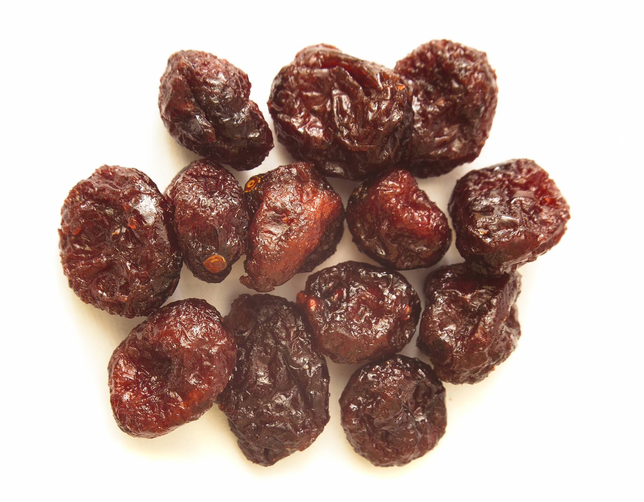 dried cranberry fruit isolated on white background.