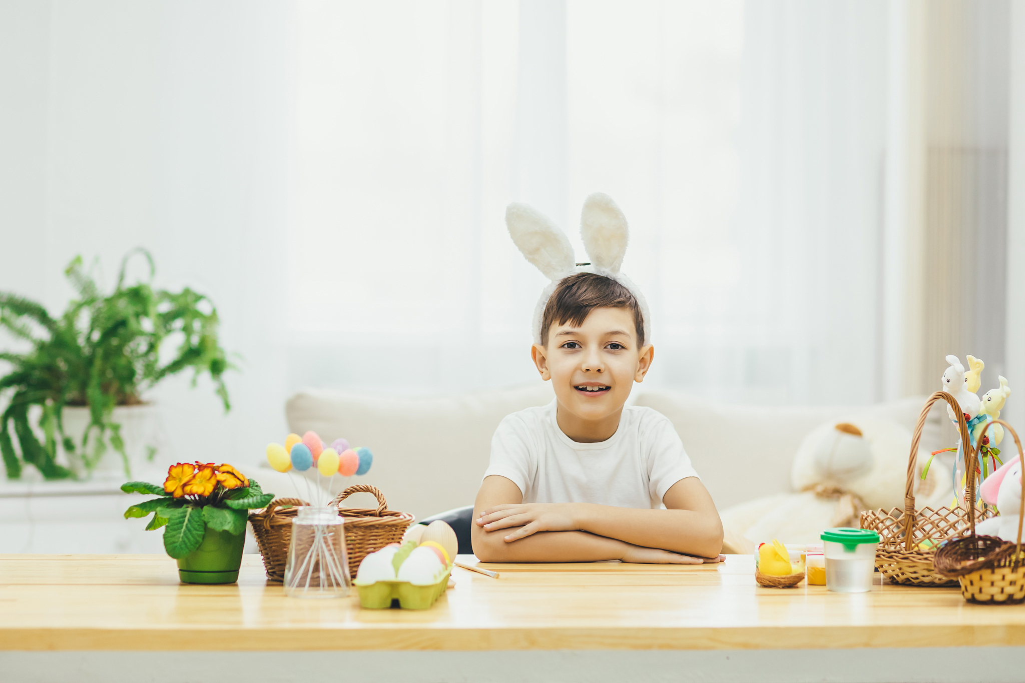 easter celebration concept. copy space, shot of isolated happy l