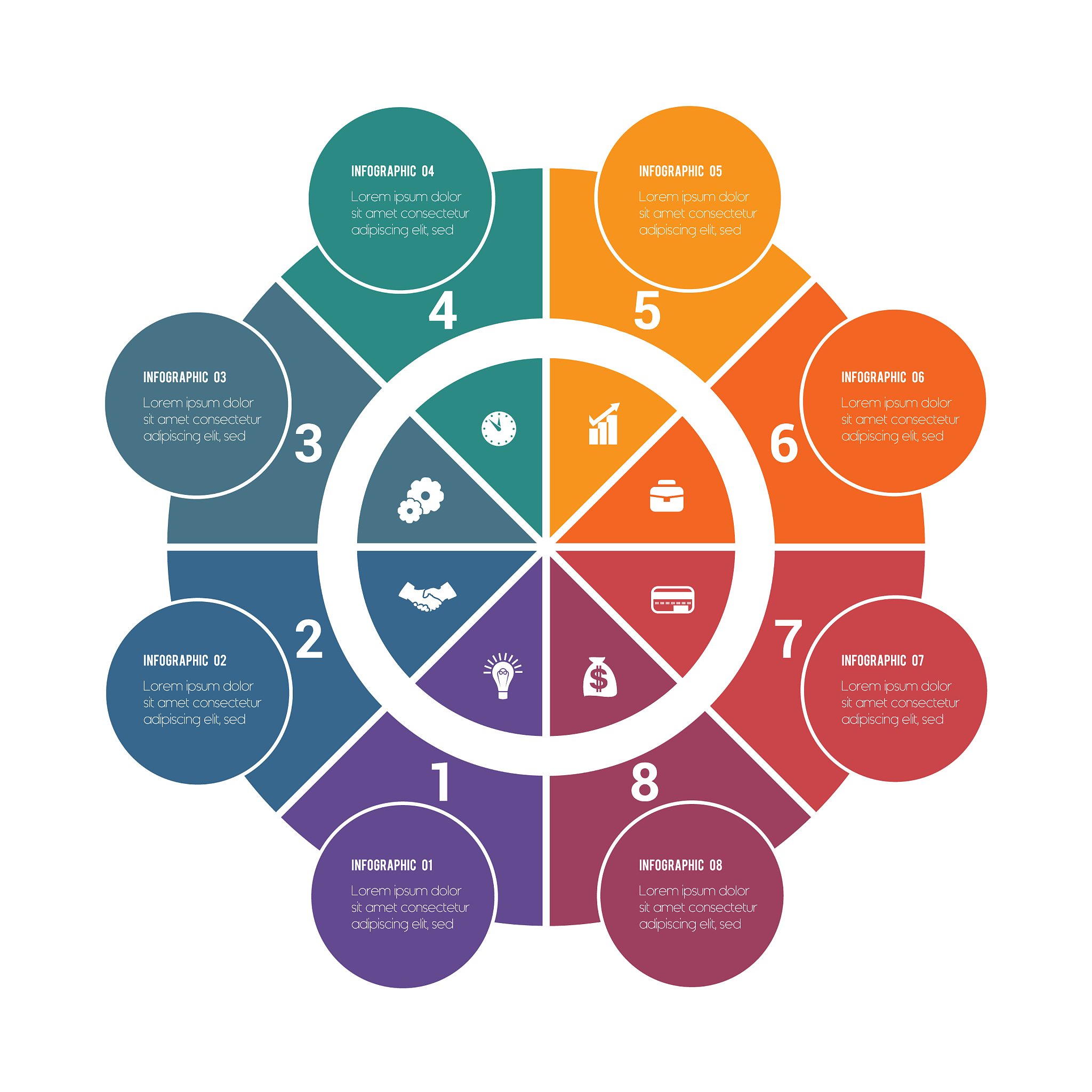 colorful circular infographics from ring and