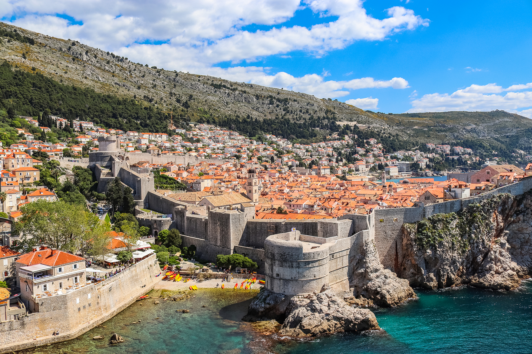 panoramic view of dubrovnik a medieval walled city unesco world 