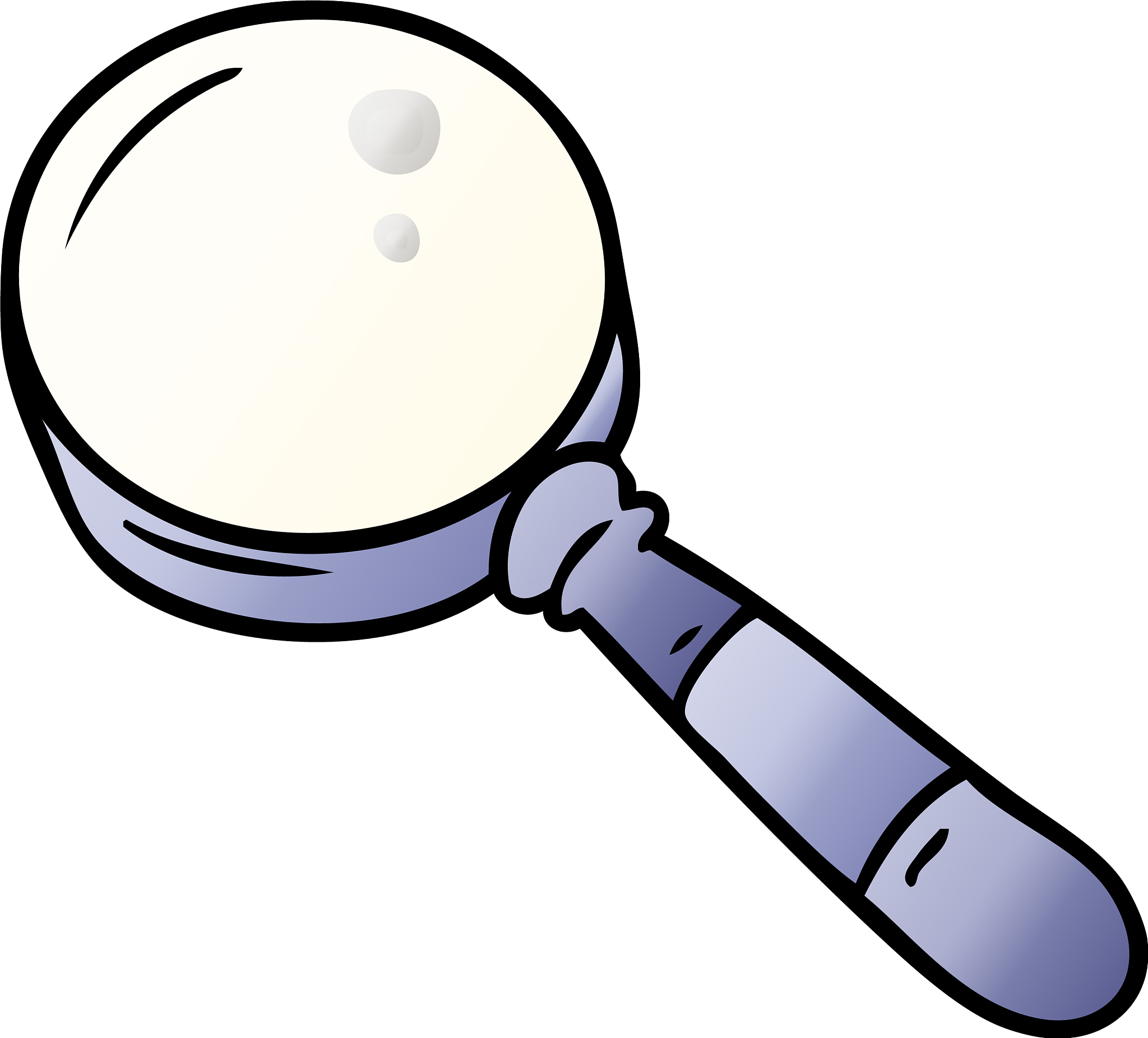 gradient cartoon doodle of a magnifying glass