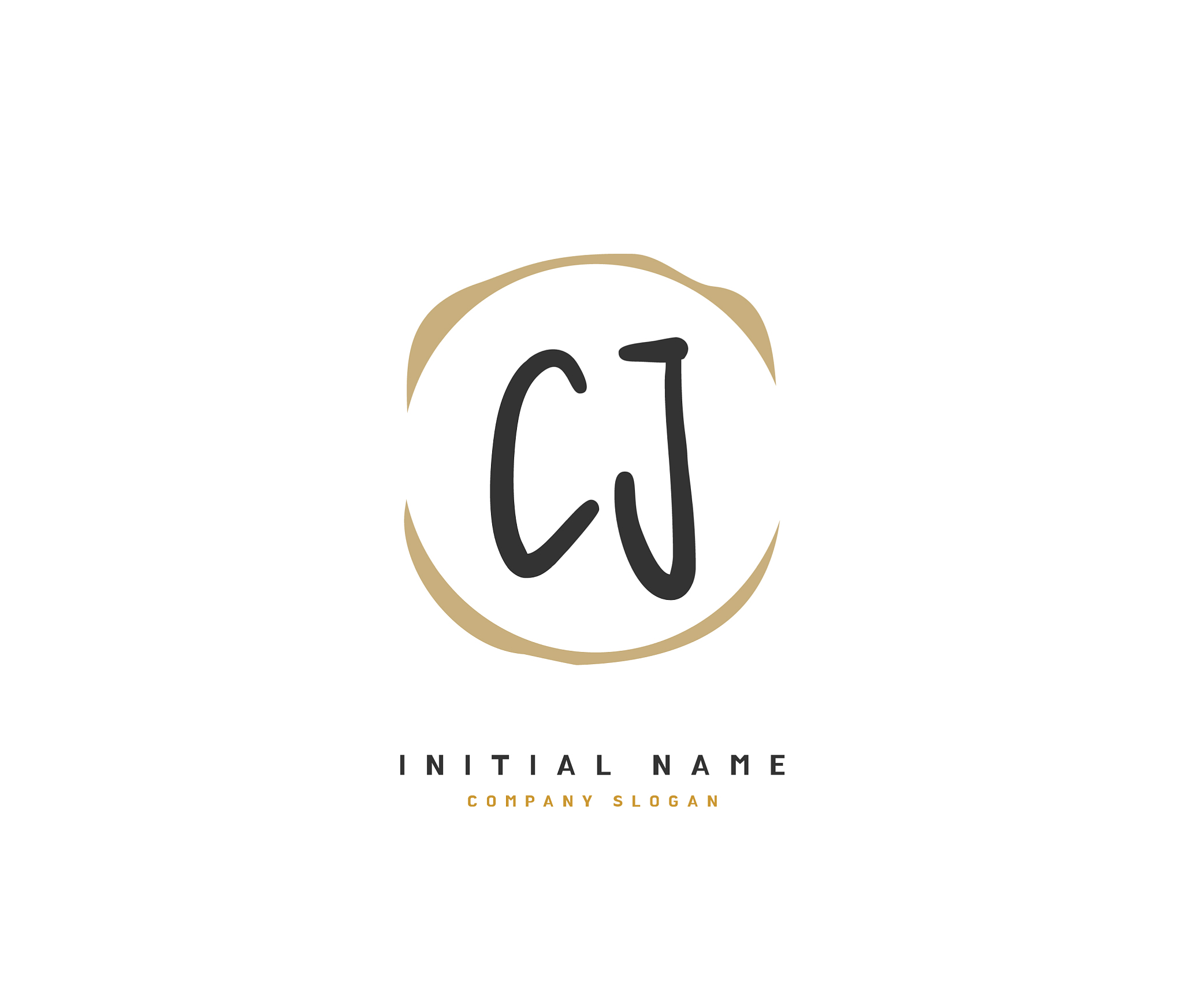 c j cj beauty initial logo handwriting logo of