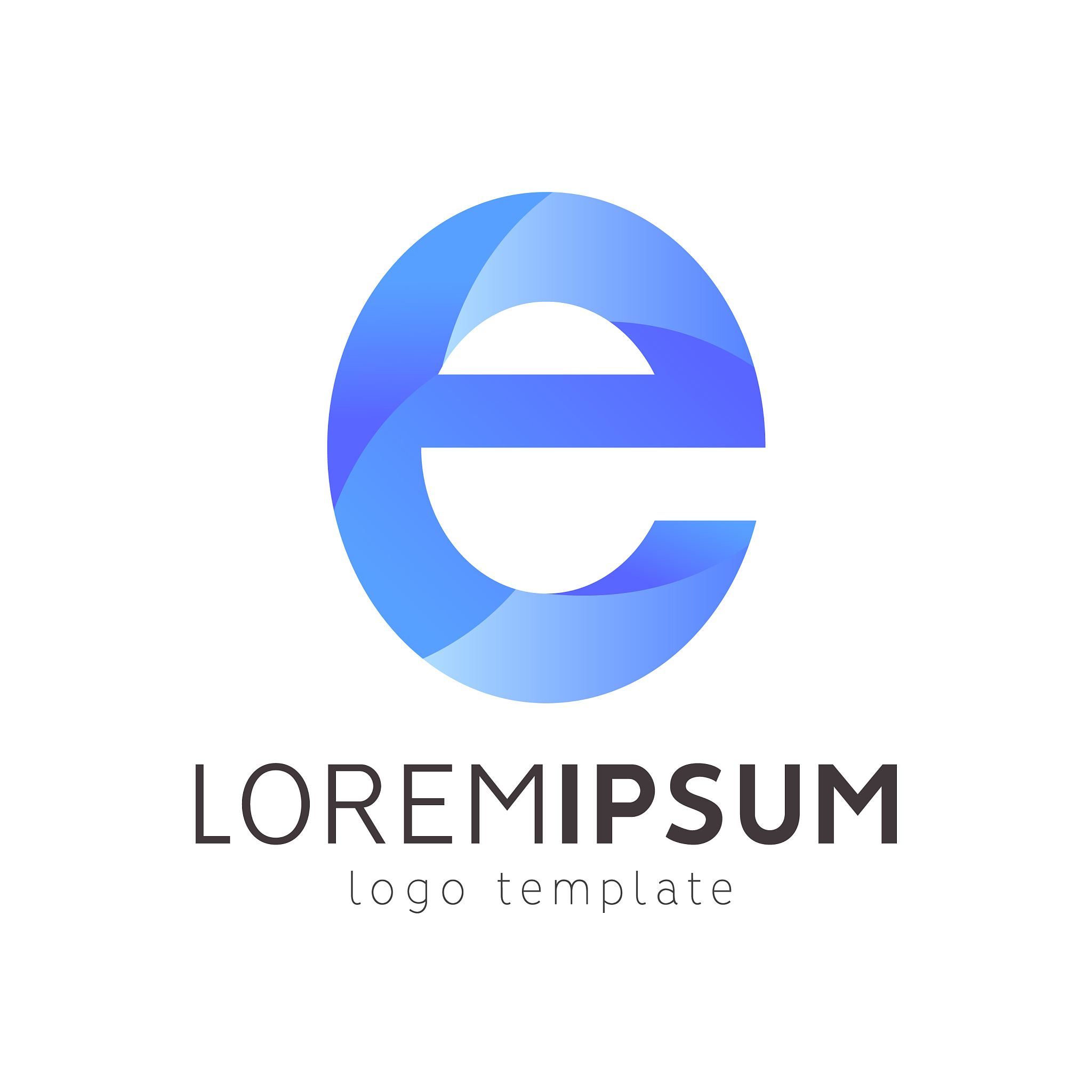 abstract letter e logotype design modern 3d logo