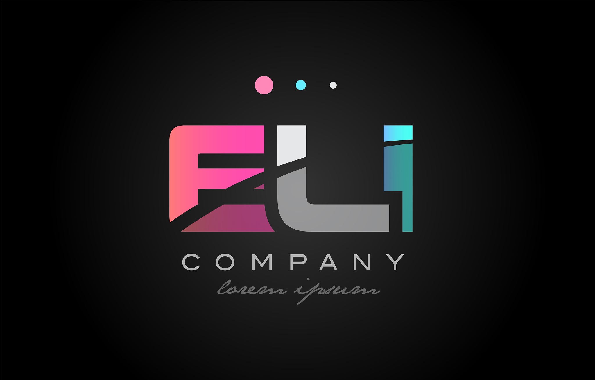 eli e l i three letter logo icon design