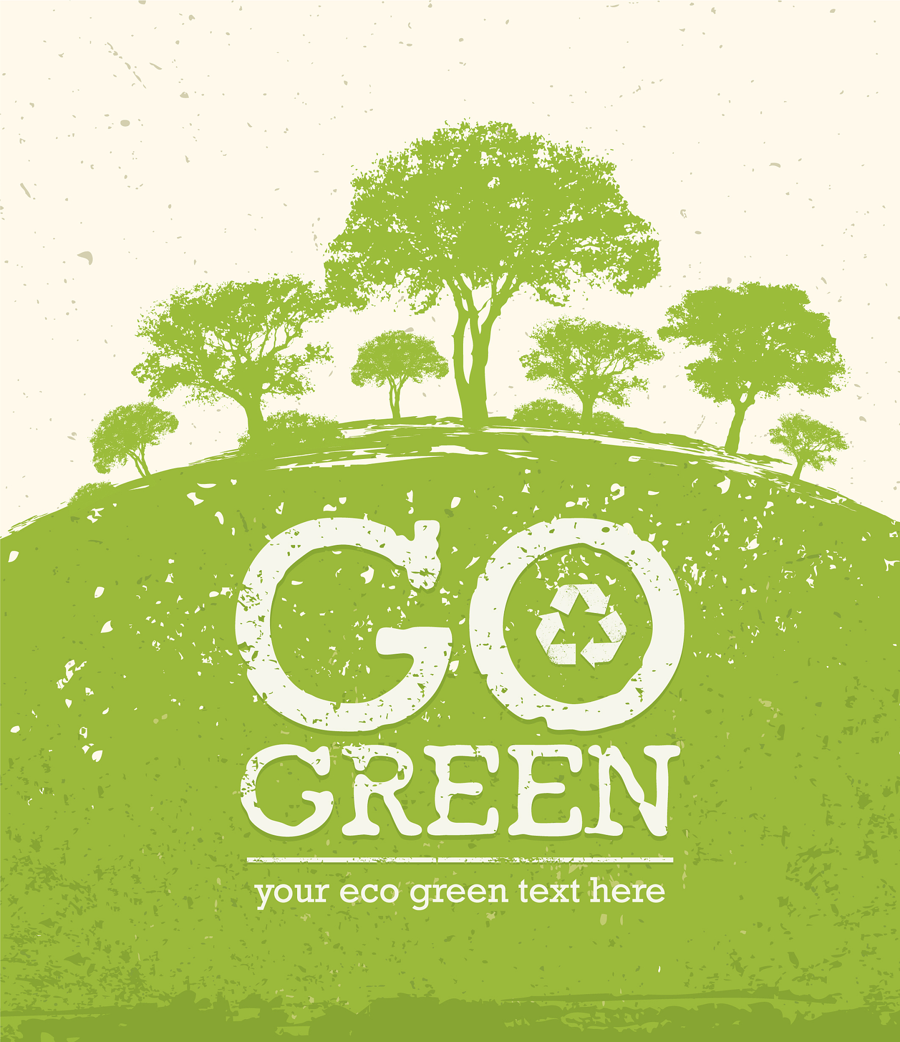 go green recycle reduce reuse eco poster concept