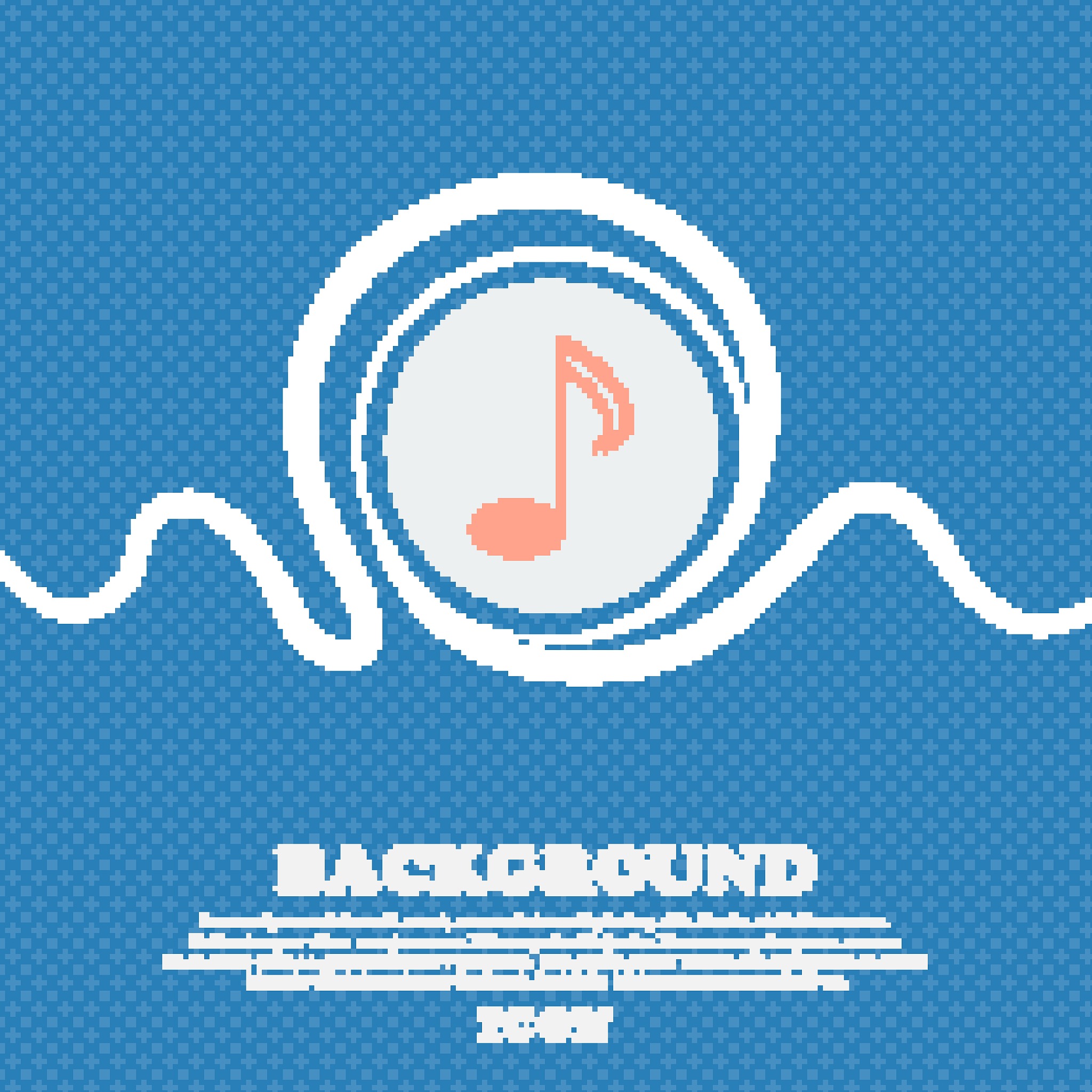 music note sign icon. musical symbol. blue and white abstract ba