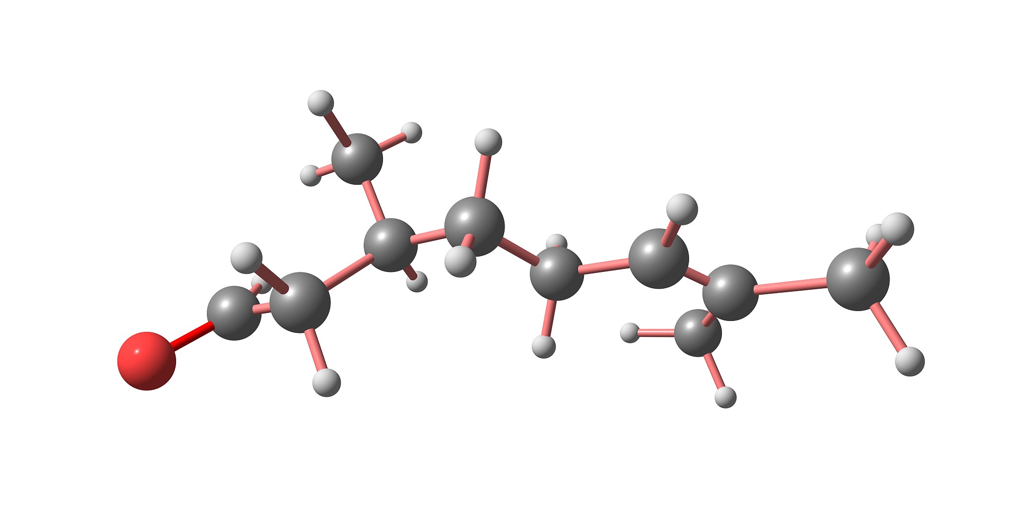 citronellal molecular structure isolated on white