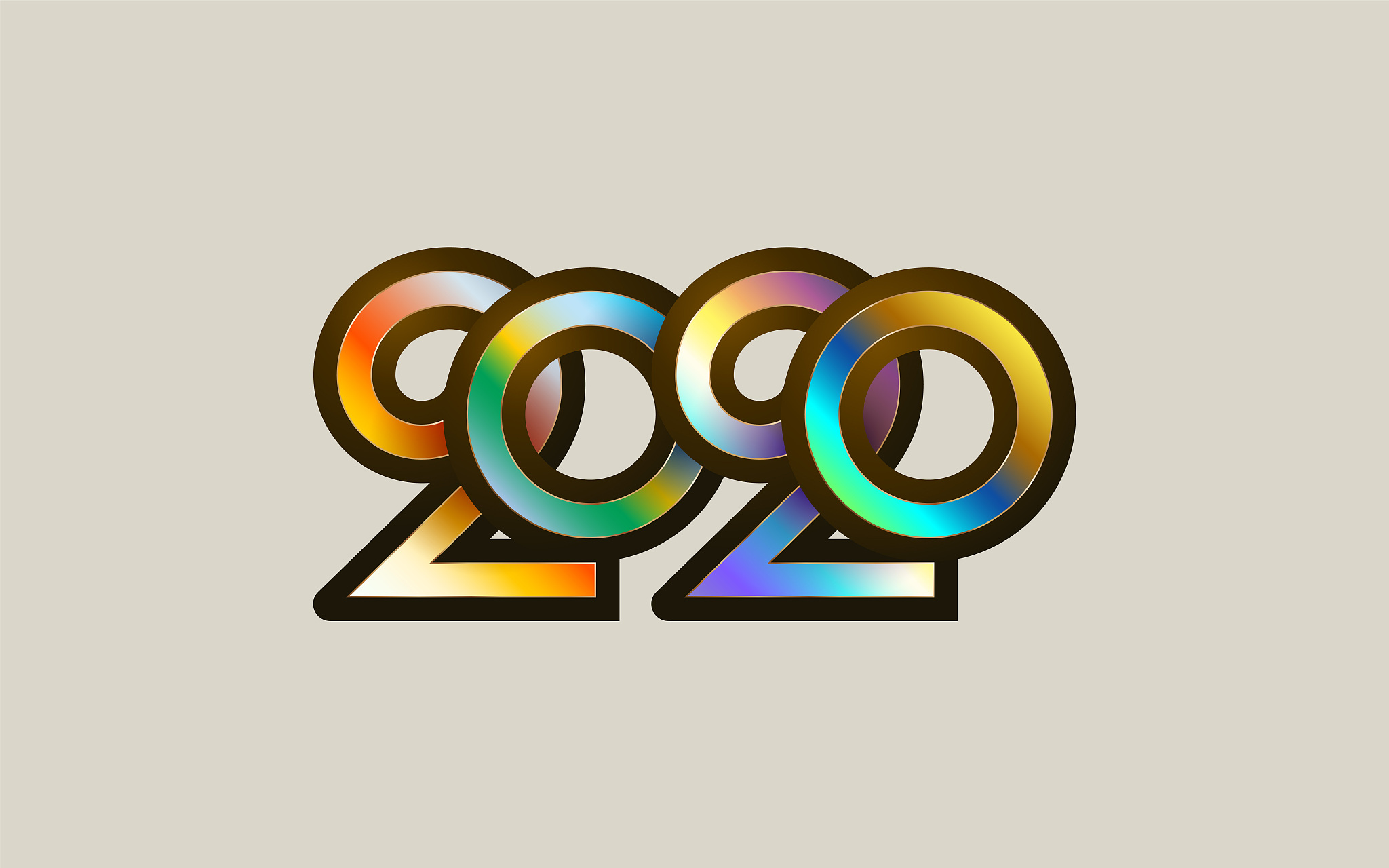 happy new year 2020 text design lettering, vector logo illustrat