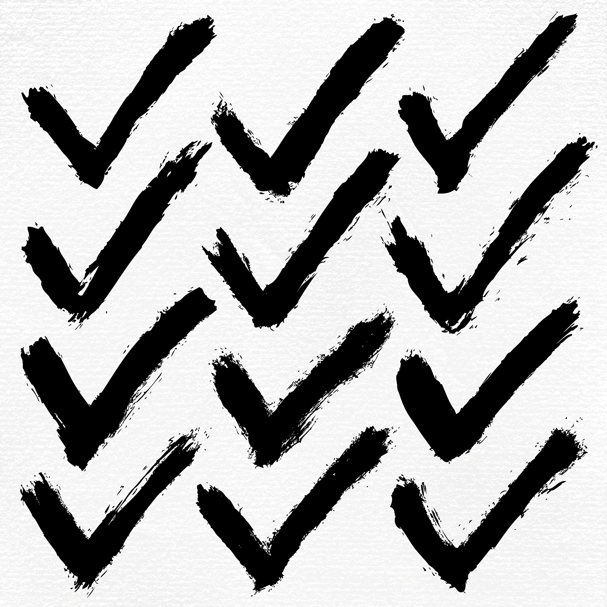 check mark ink sketch on watercolor paper