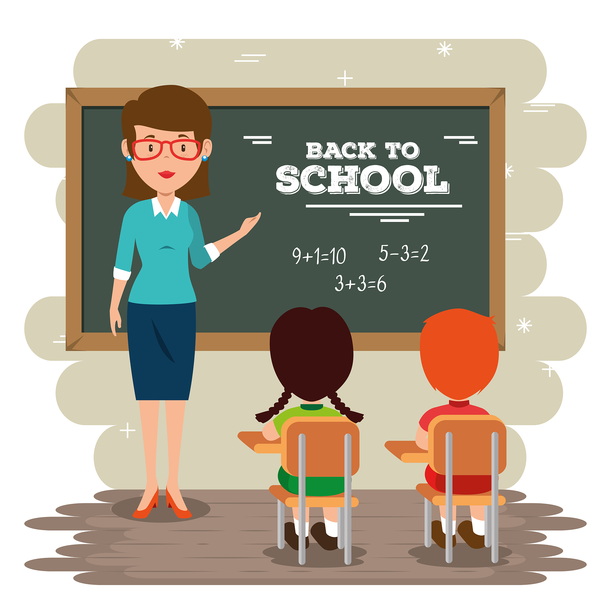 back to school teacher teaching to her students