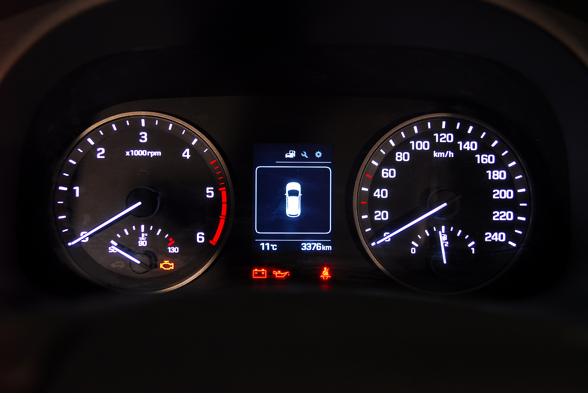 car illuminated dashboard
