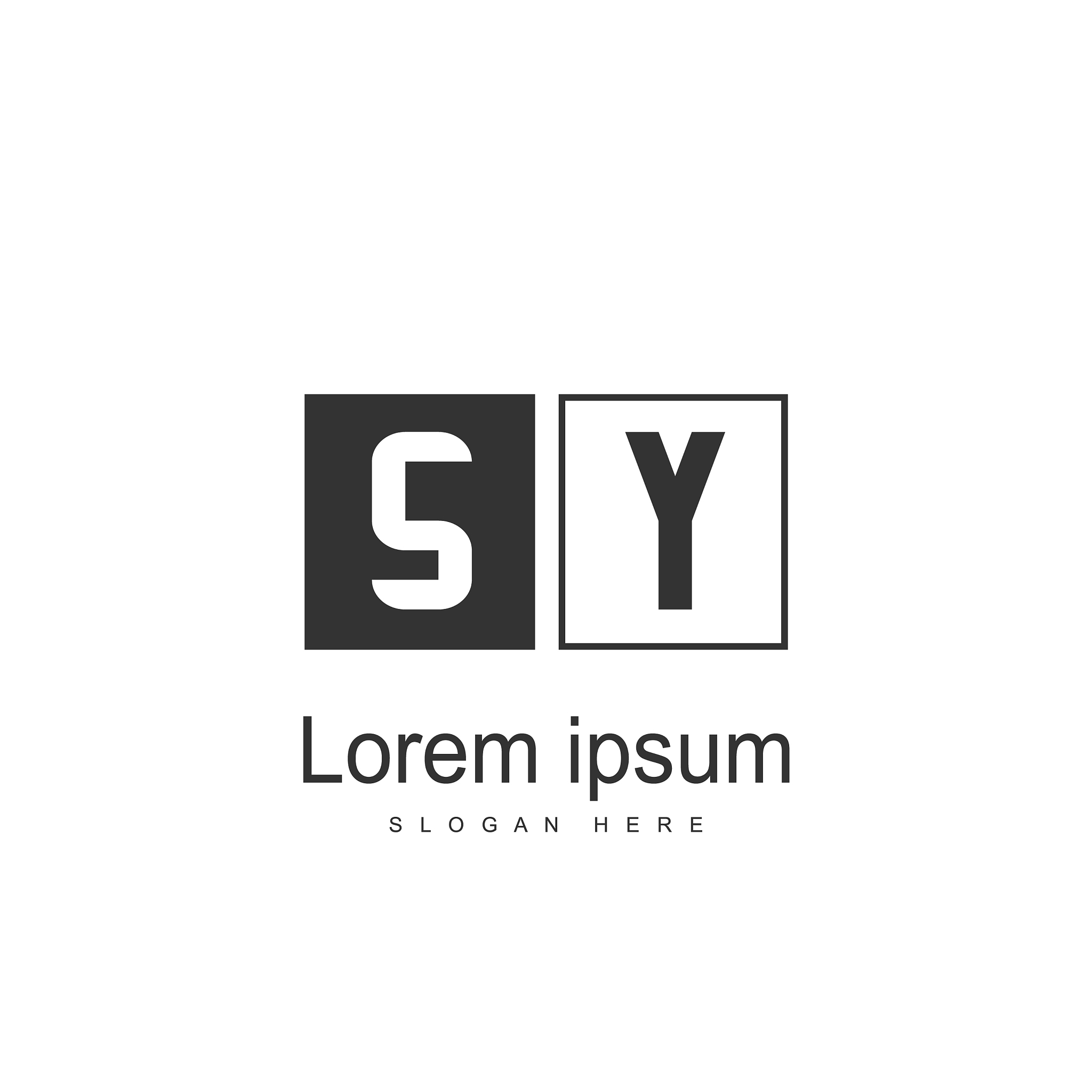 initial letter sy logo template minimalist letter
