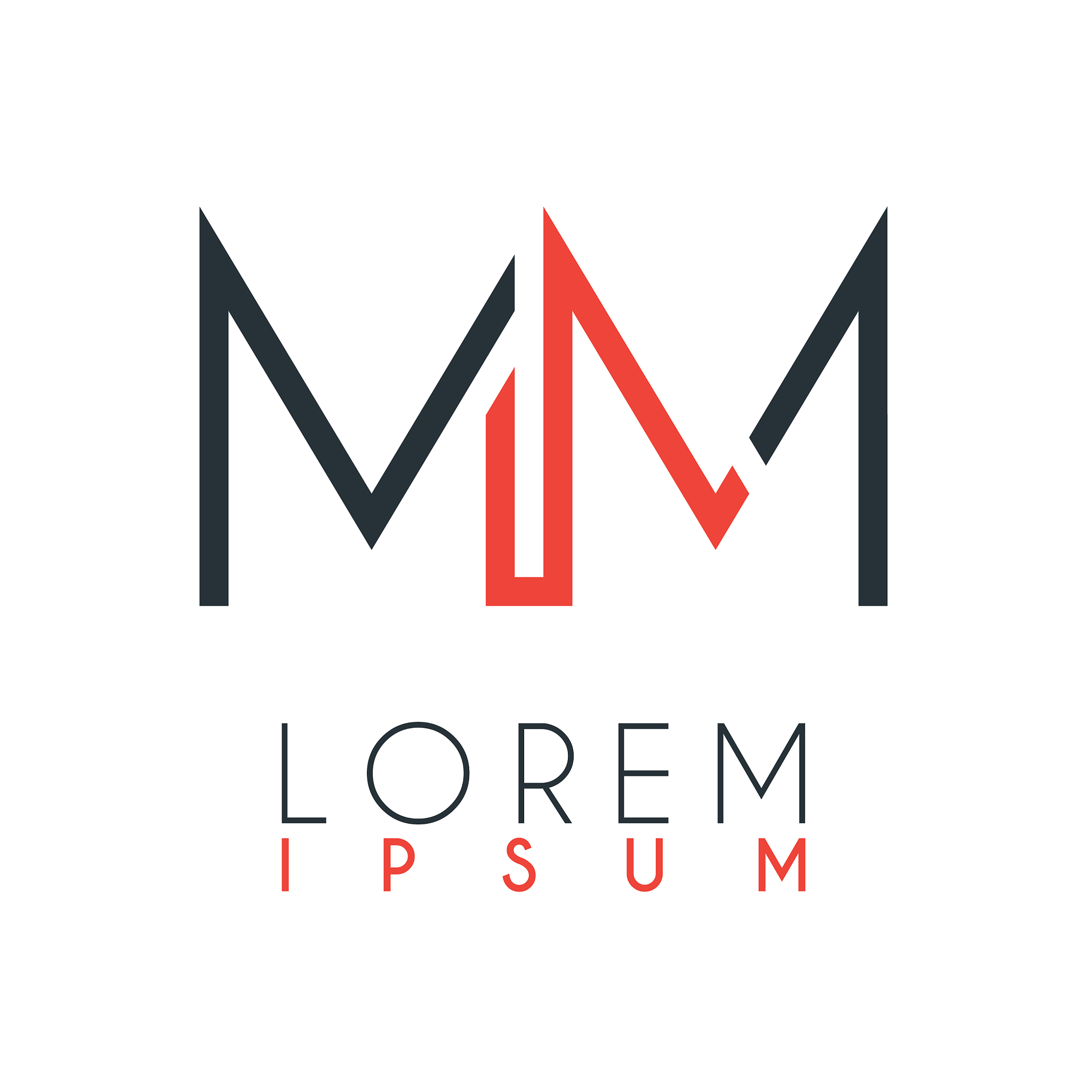 the logo between letter m and letter m or mm