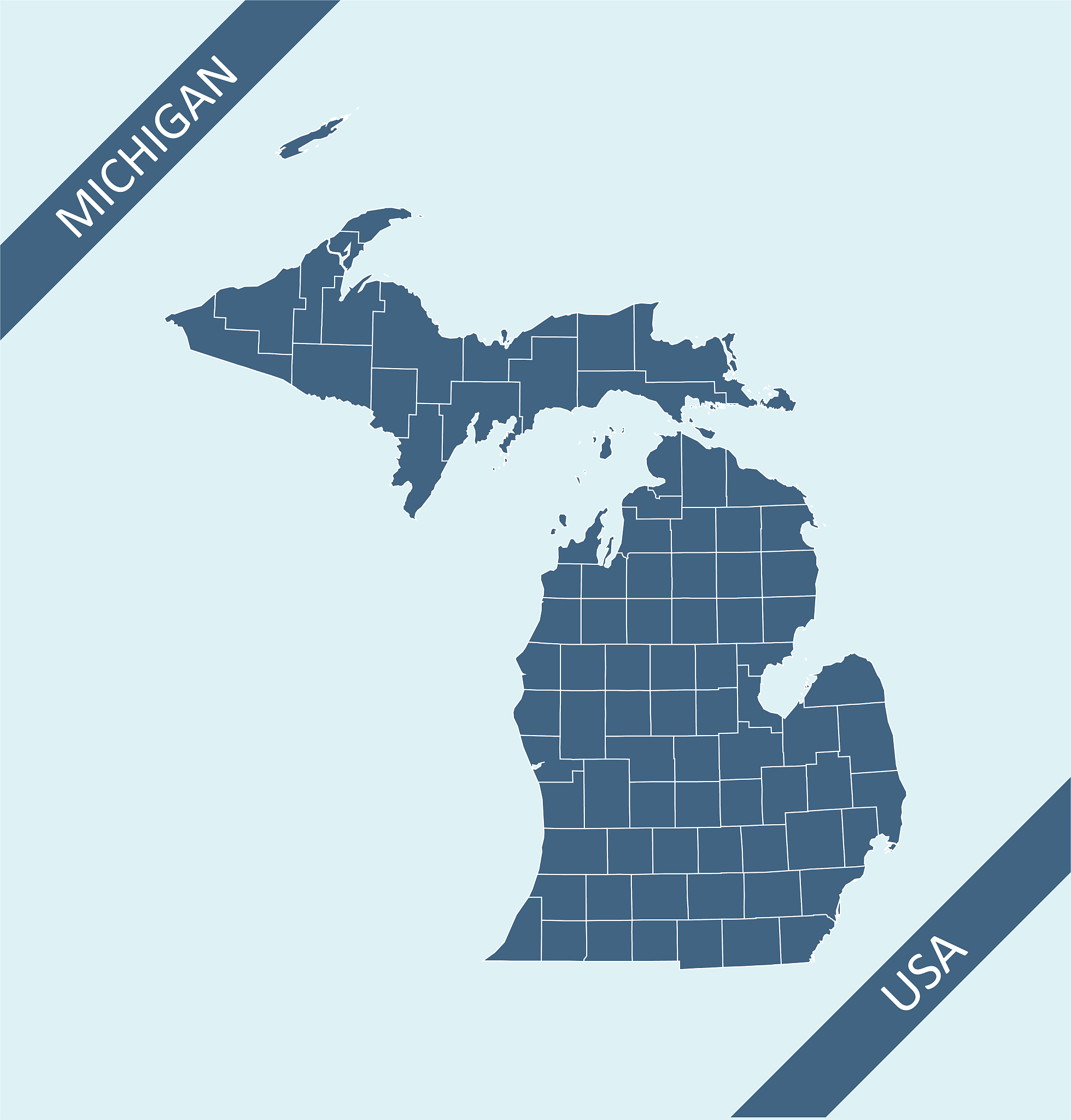 counties map of michigan