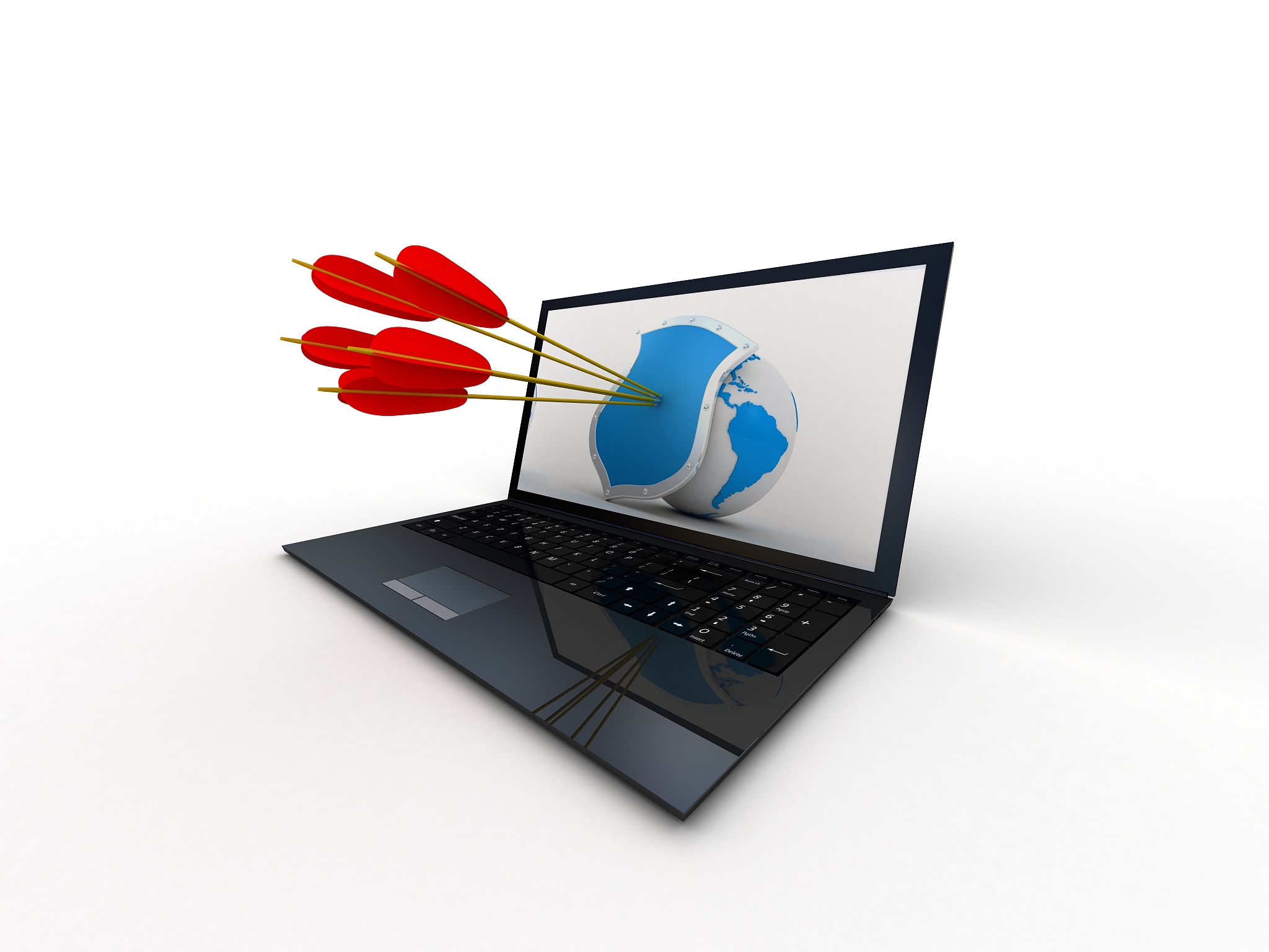digital generated target computer over white background