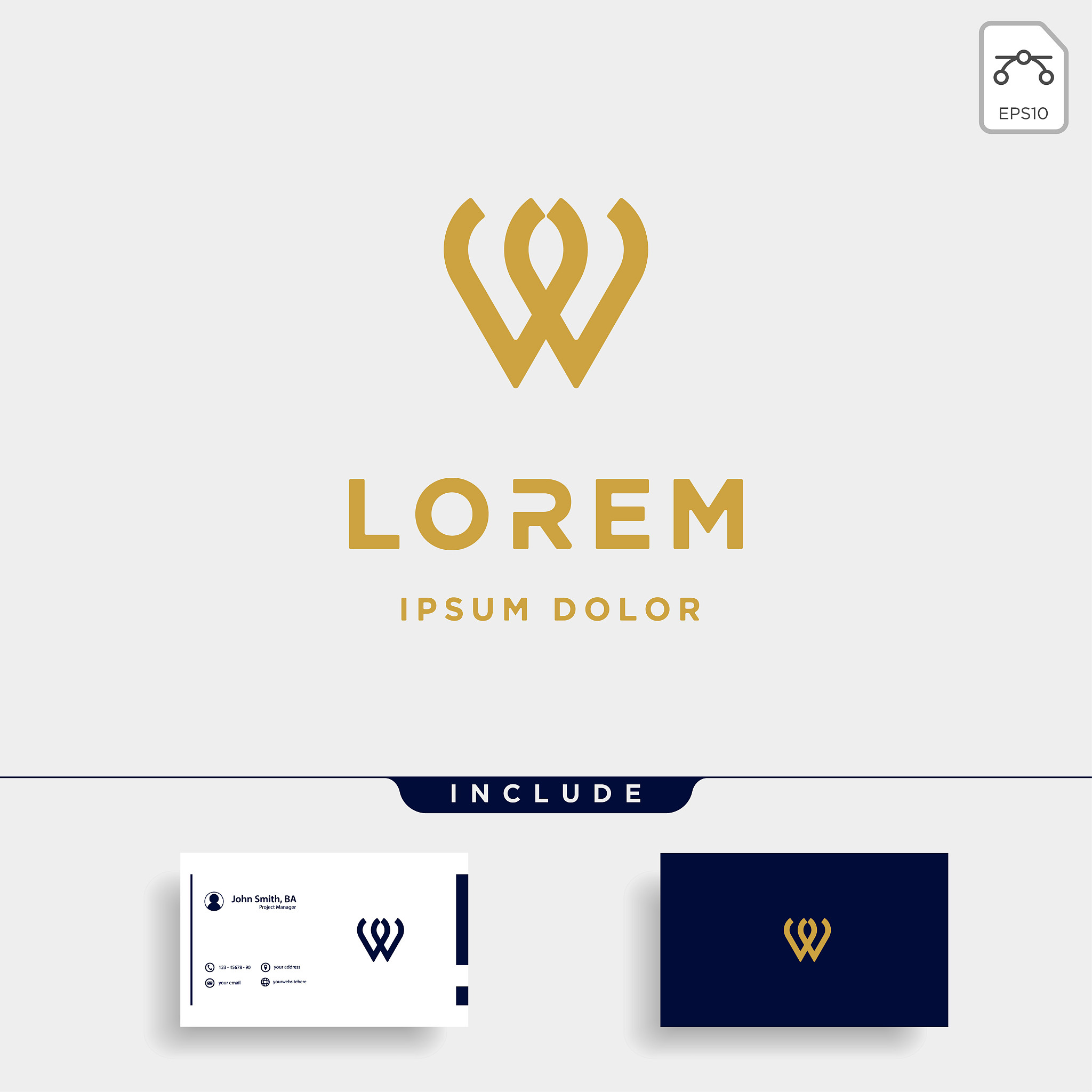 letter w monogram icon design minimal