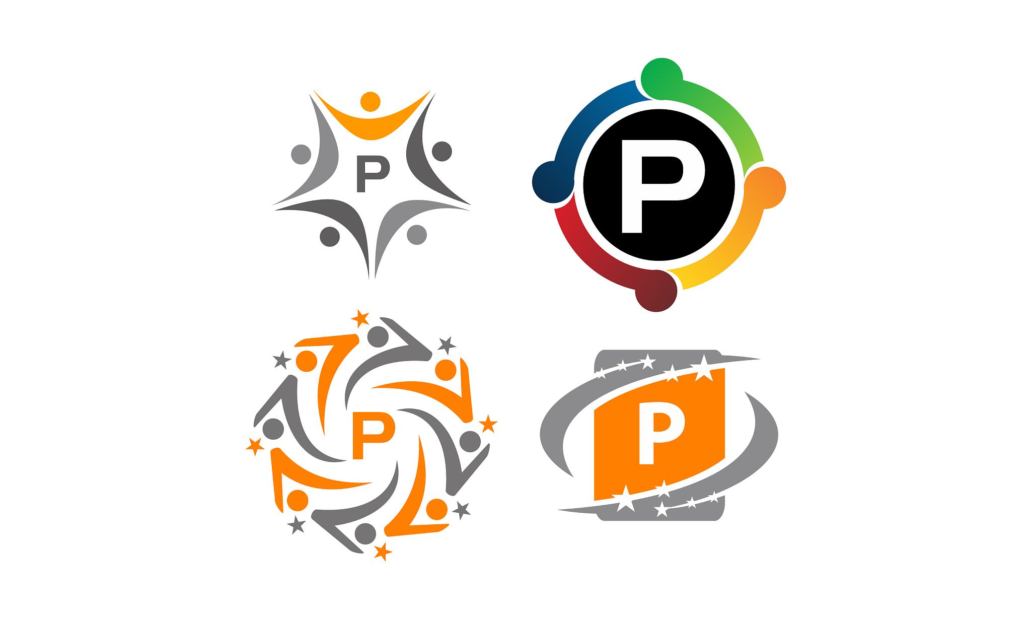 logotype p modern template set
