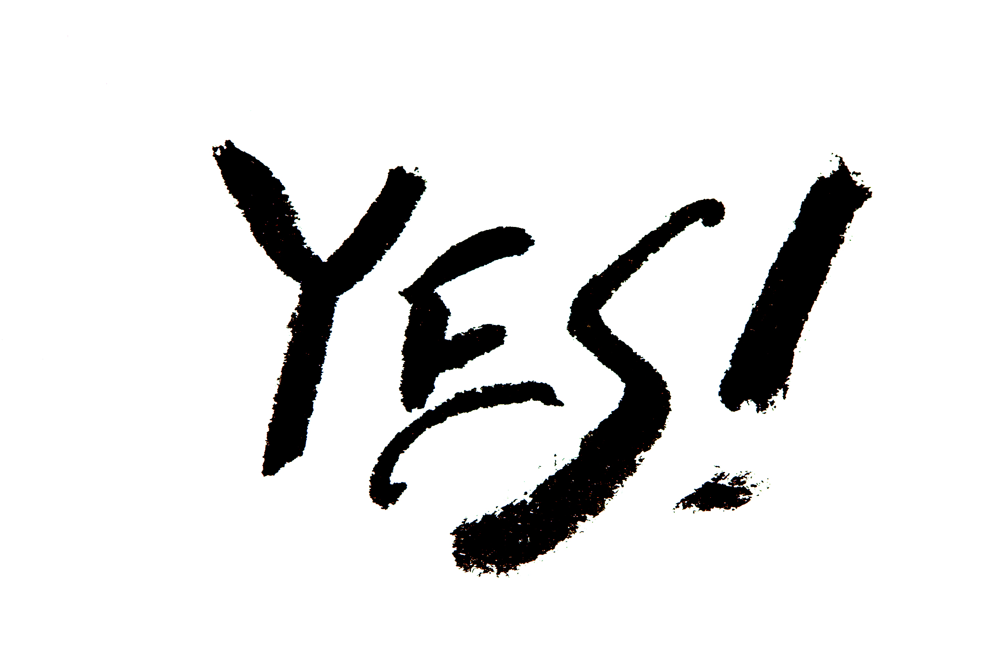 handwritten calligraphy ,yes
