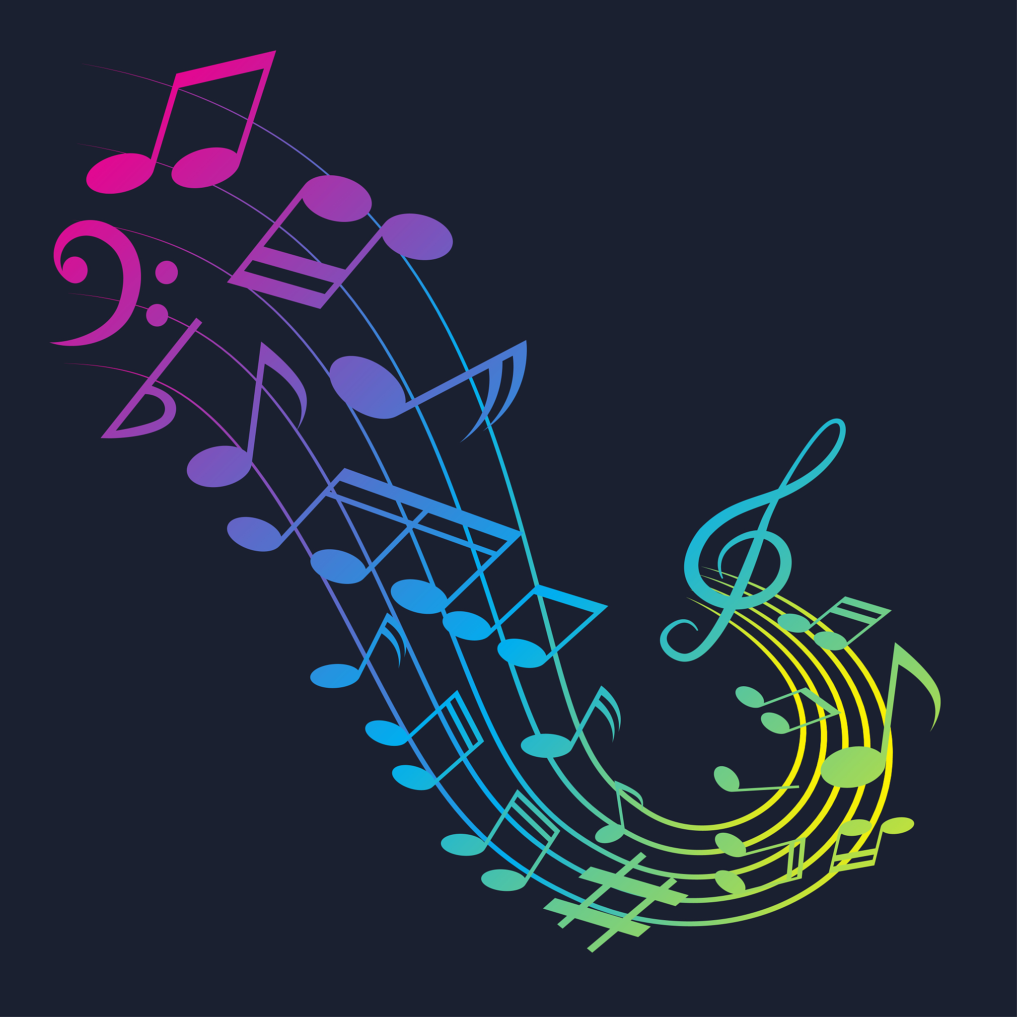 music notes for music background. vector illustration