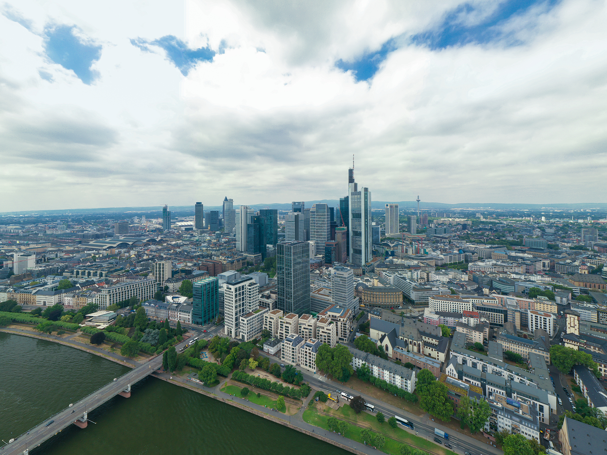 frankfurt city (germany) aerial view