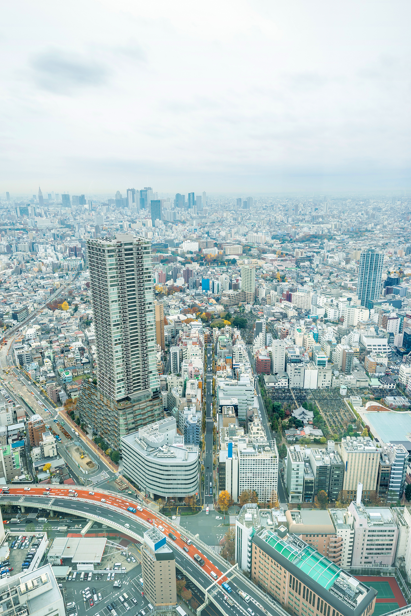 panoramic modern city skyline aerial view of ikebukuro and expre
