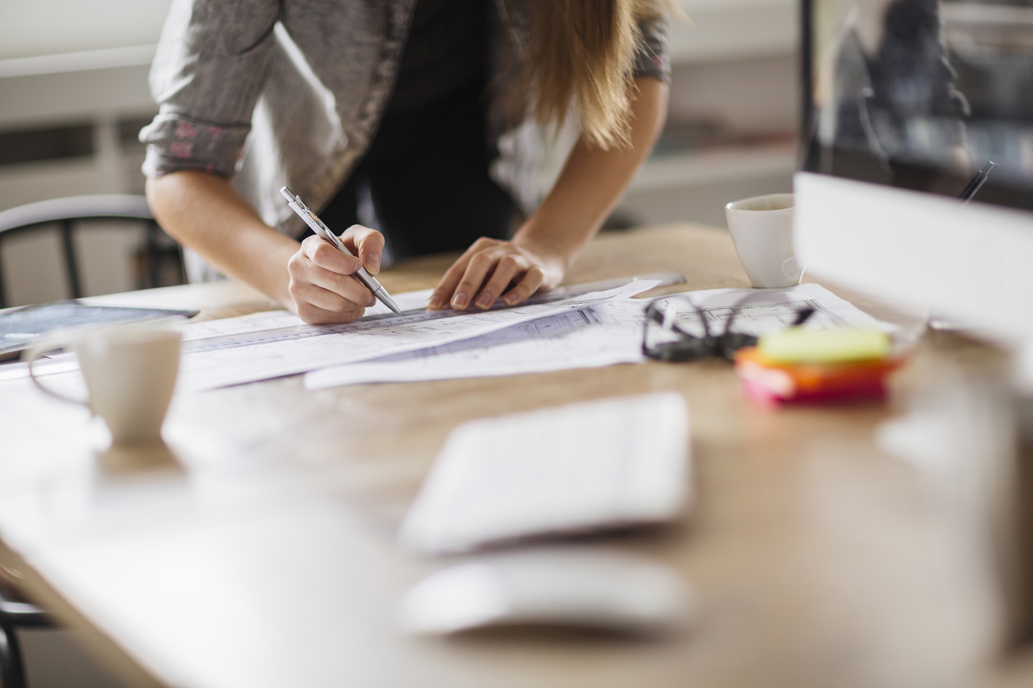 young woman working on a project