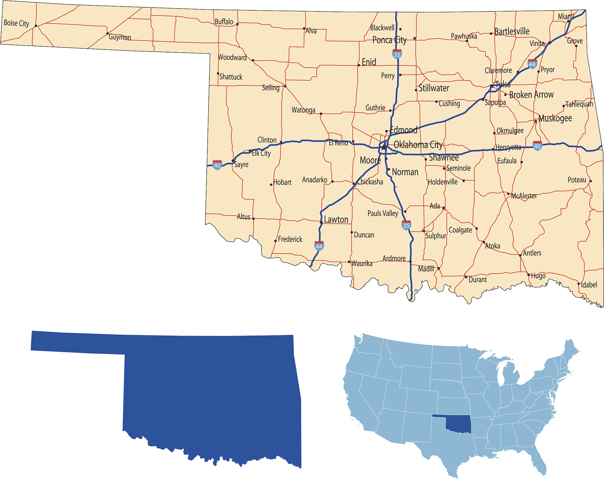 oklahoma road map
