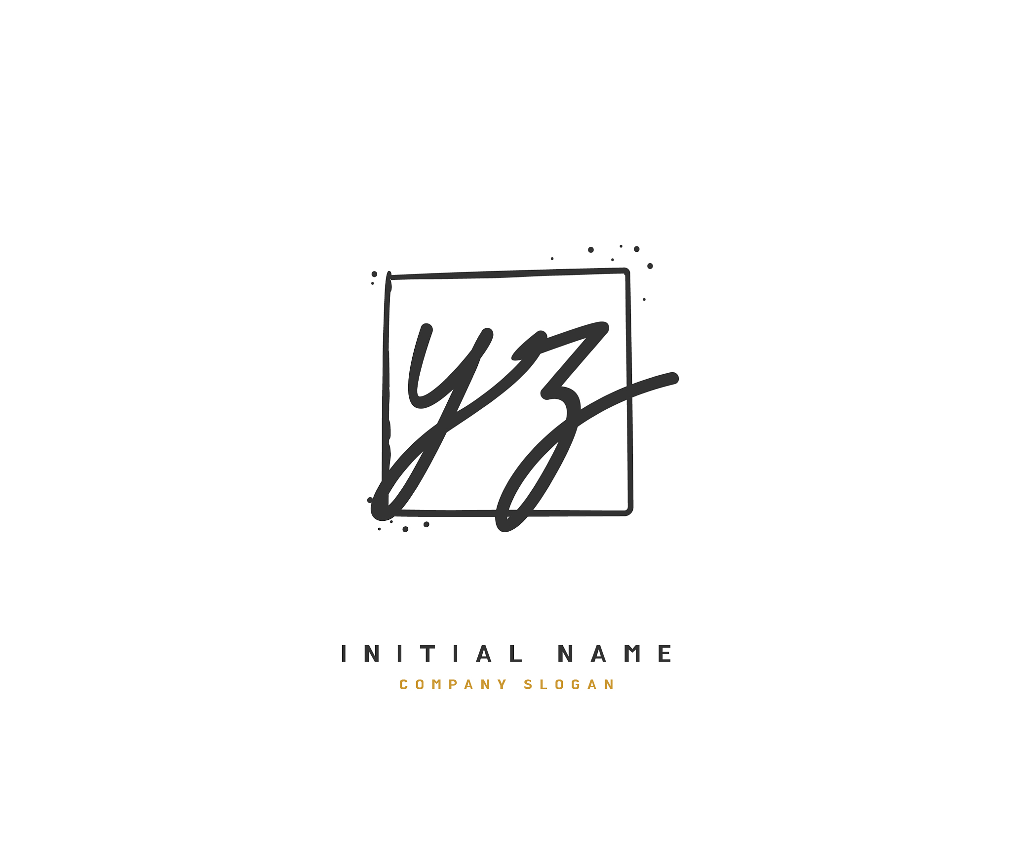 y z yz beauty initial logo handwriting logo of
