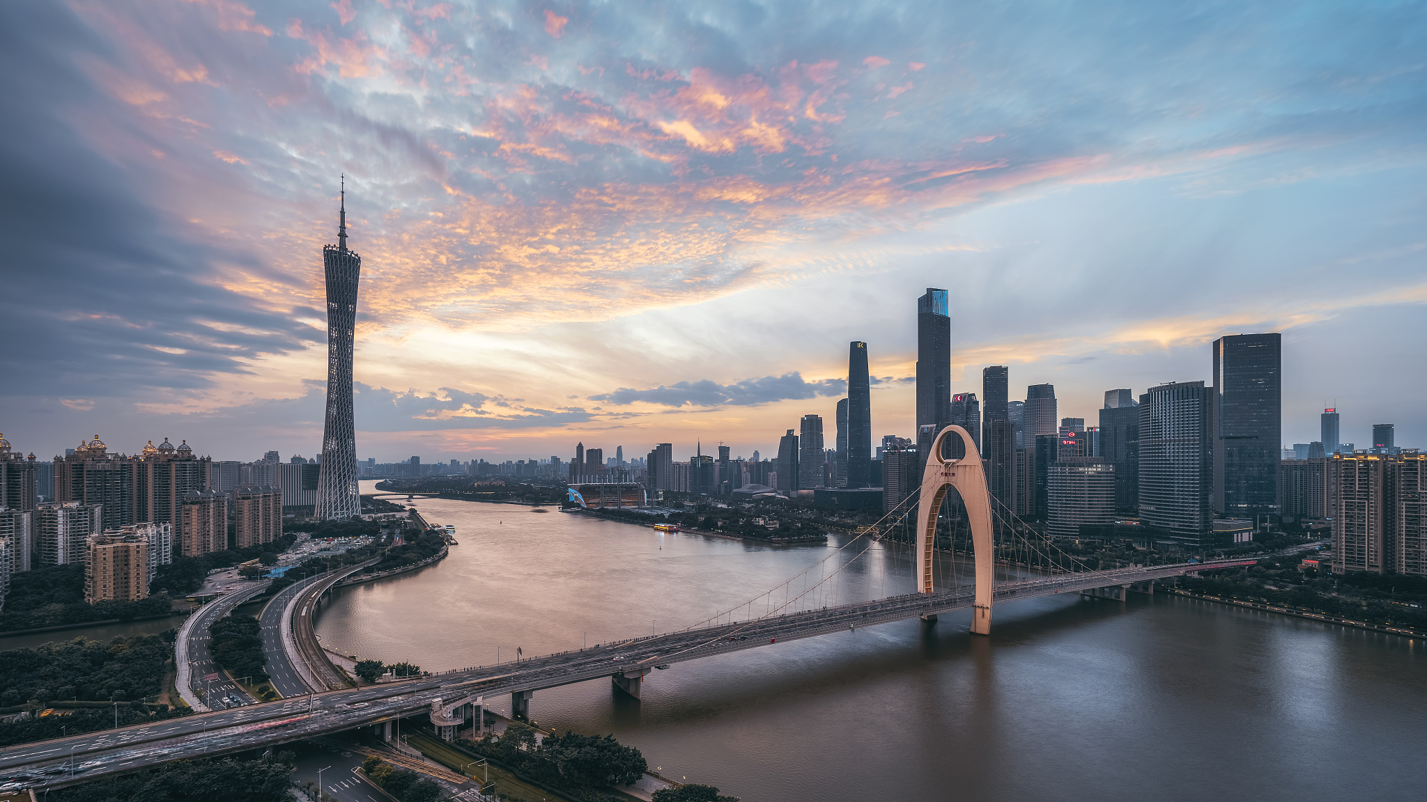 广州城市风光珠江新城cbd-