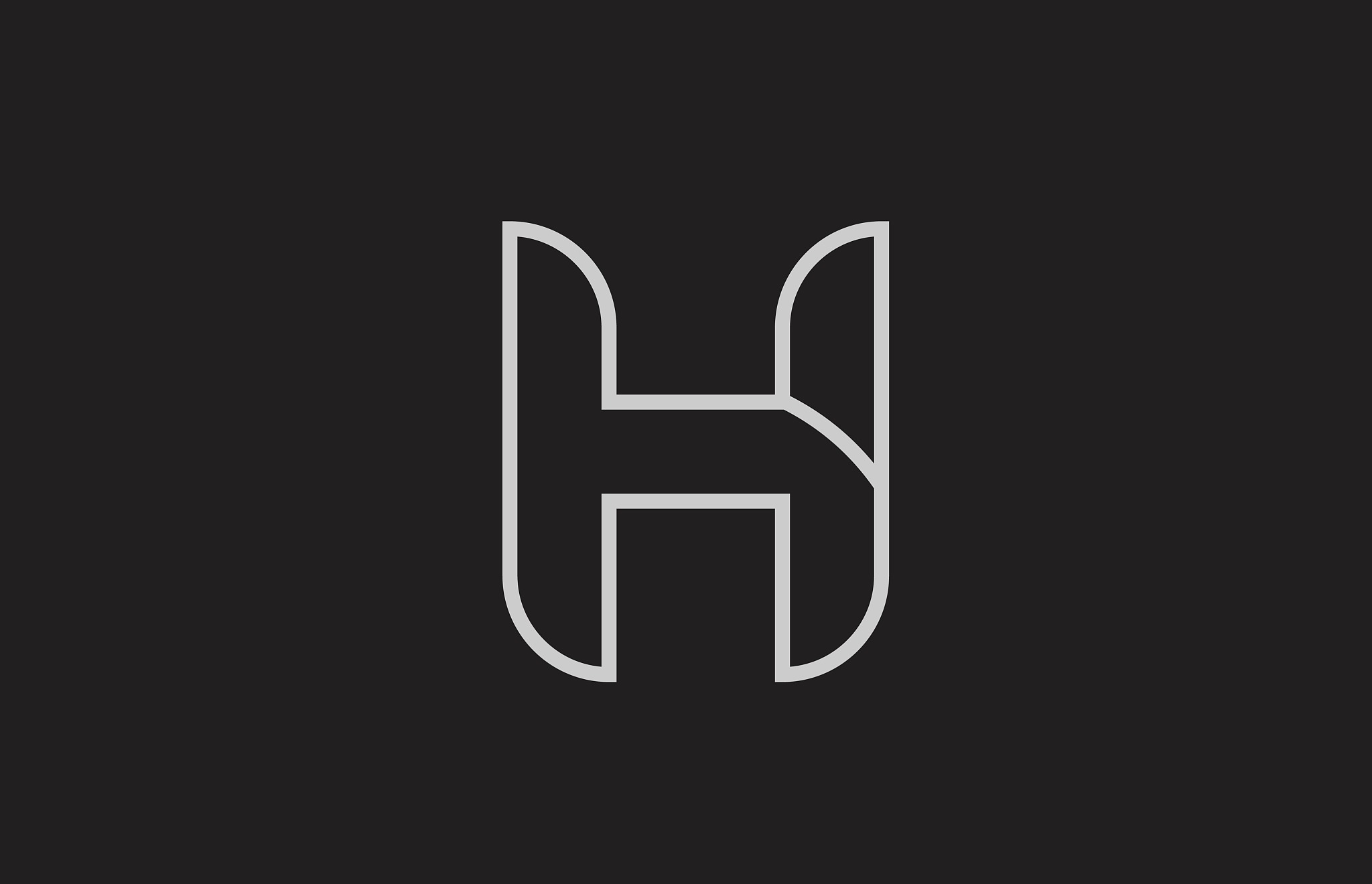 black and white alphabet letter h logo icon design